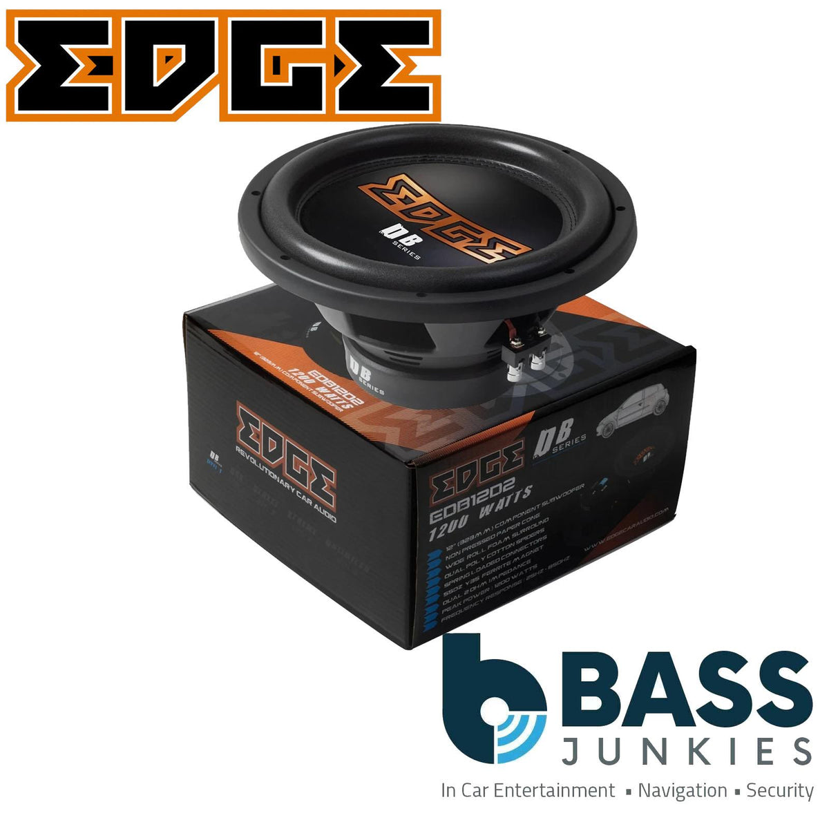 EDGE DB Series EDB12D2-E3 - 12 Inch 1200 Watts Car Audio Bass Subwoofer