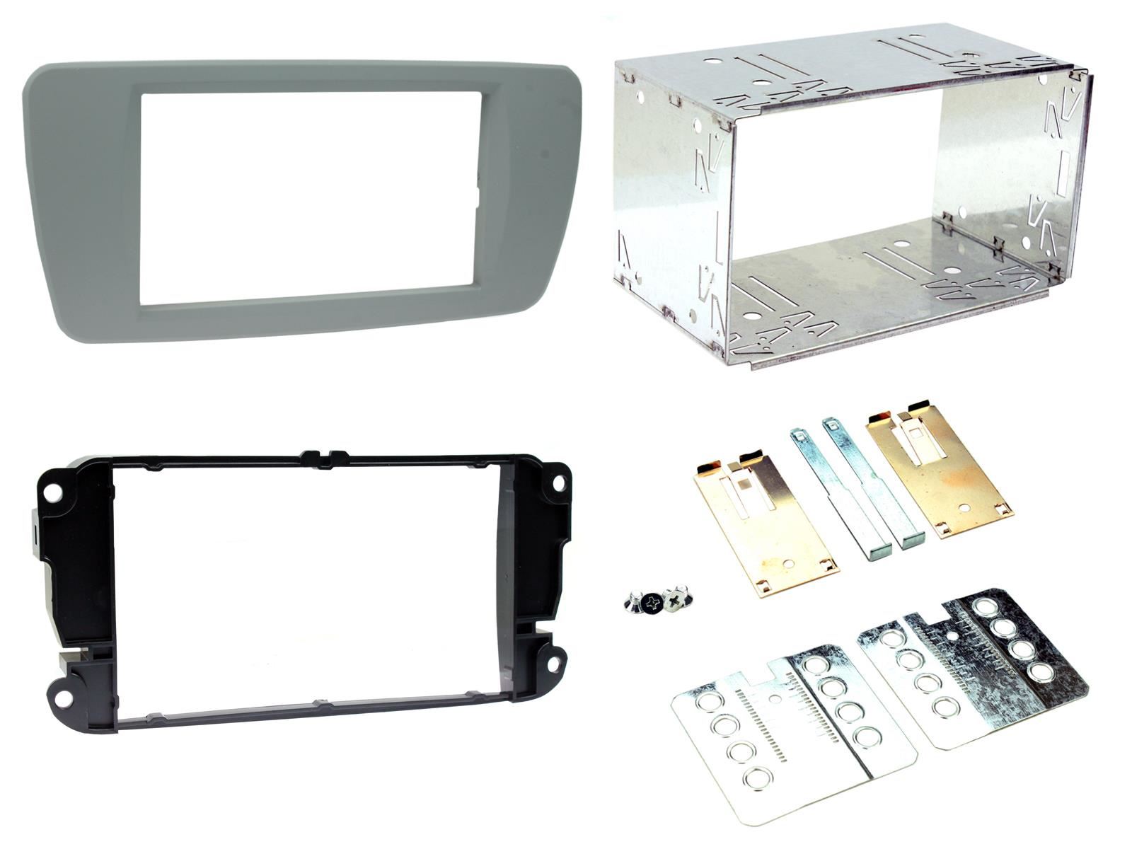Grundig 6.8" Apple Android Double Din Stereo Fitting Kit + Steering Wheel Stalk Controls to fit Seat Ibiza 2008-14