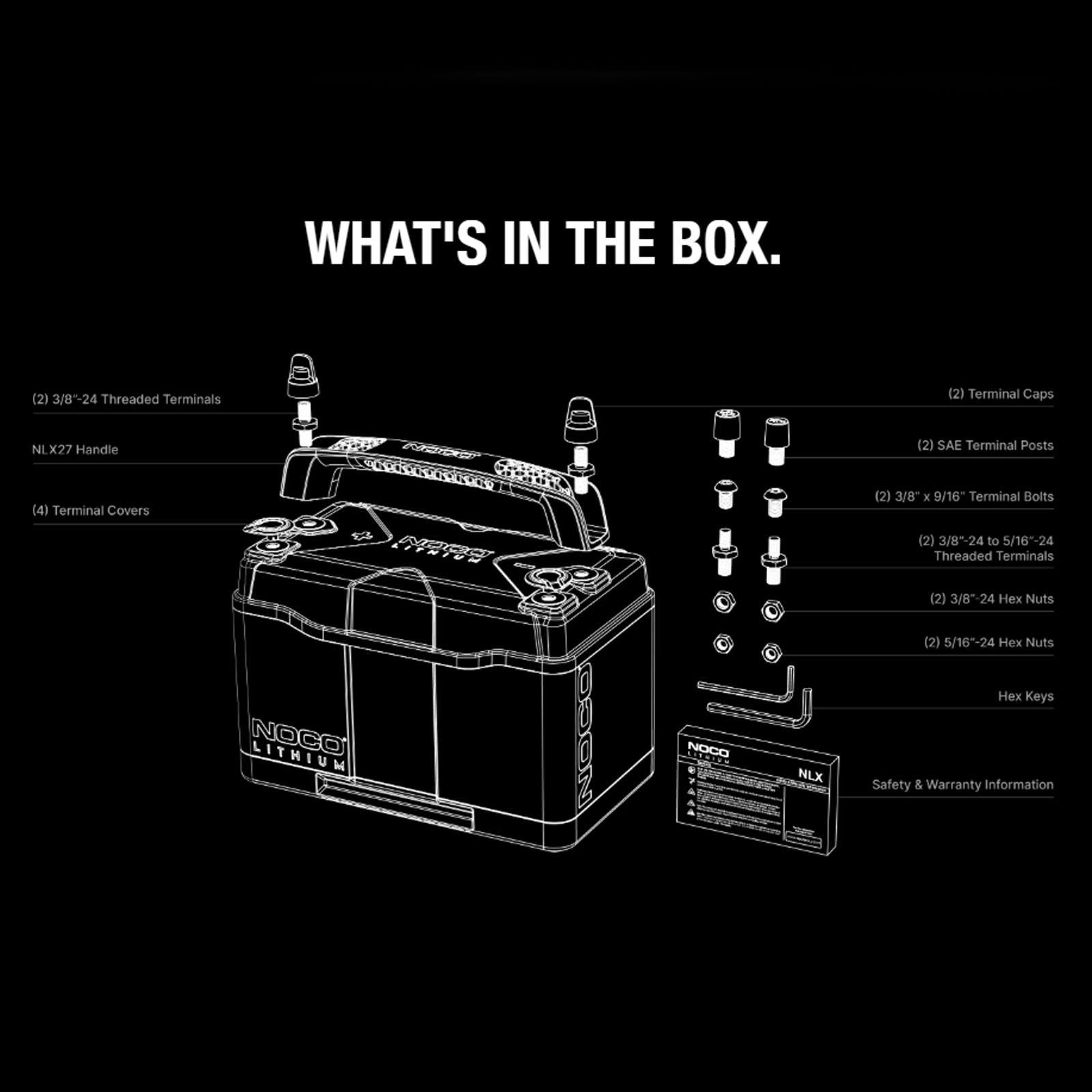 NOCO NLX24 - 12V 90Ah Lithium Dual Purpose Battery Group 24 Deep Cycle Starter