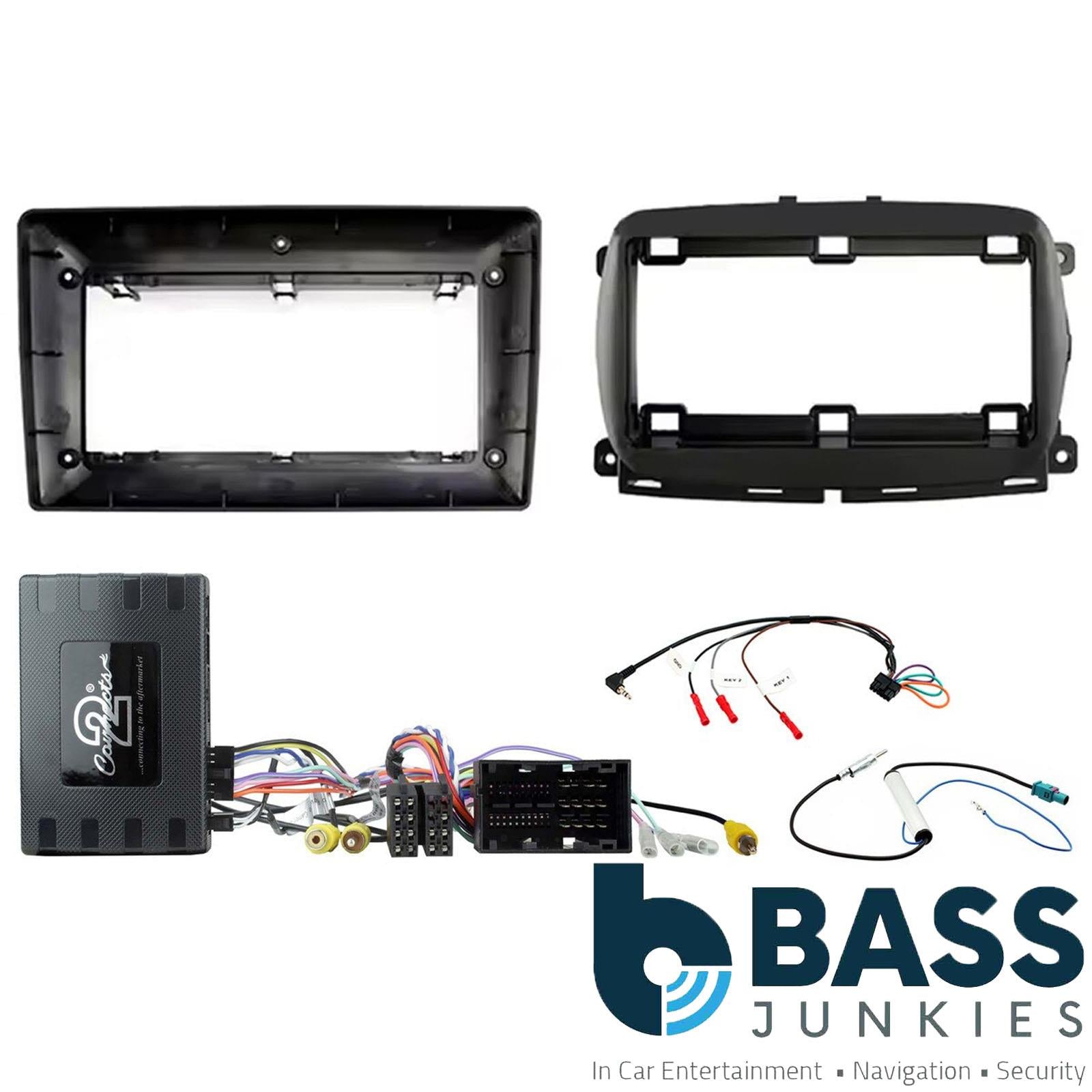 9" Android Car Radio Fascia Panel & Interface for Fiat 500 2015 - 2020