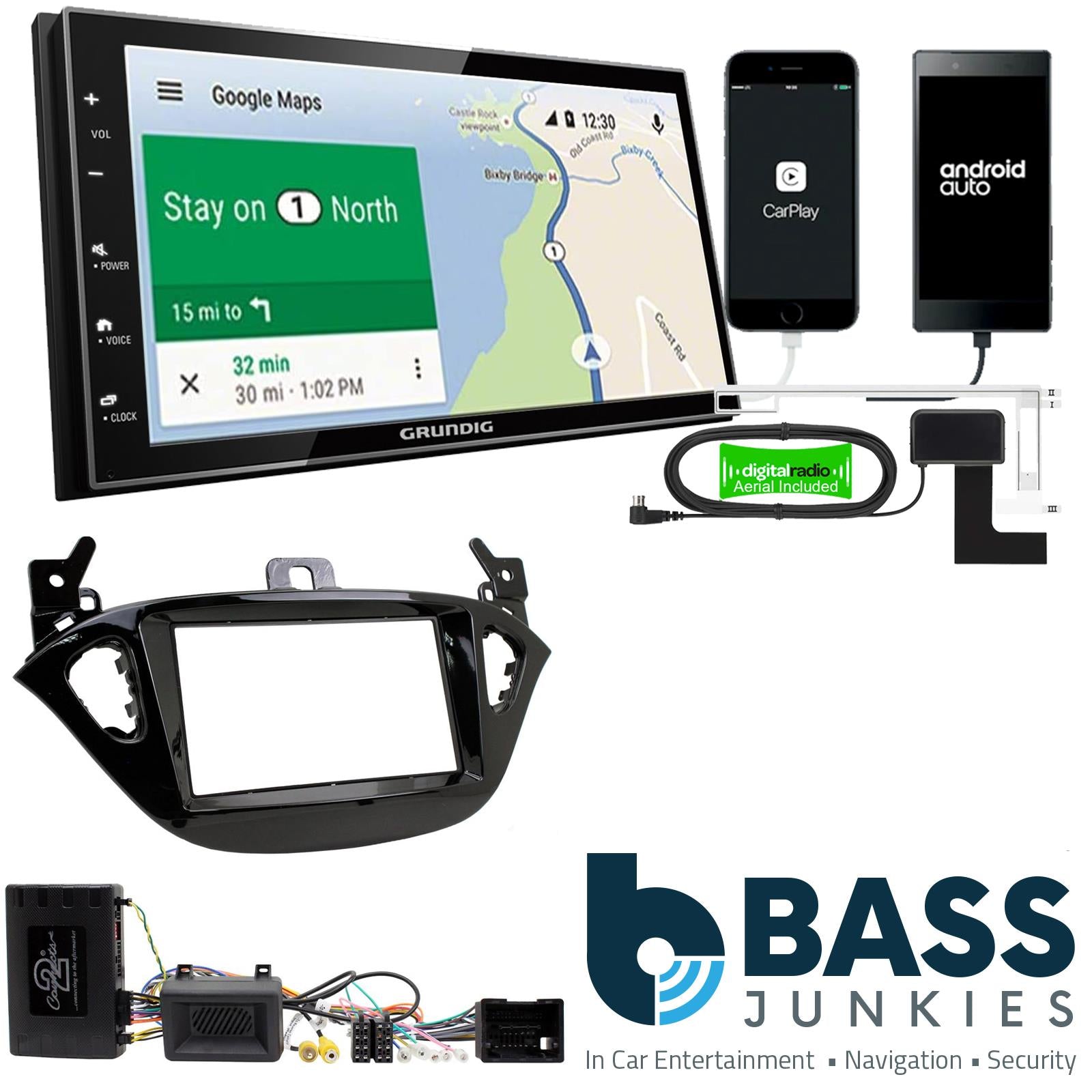 Grundig GX-3800 Double Din + Fitting Kit - to fit Vauxhall Adam 2012-