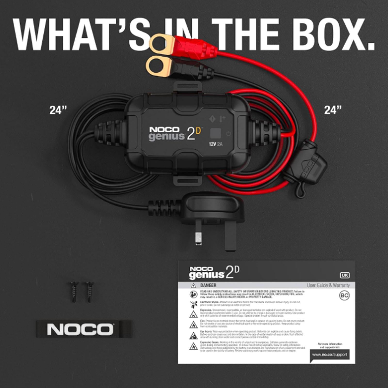 NOCO GENIUS2DUK - 2A Onboard Smart Battery Charger 12V AGM EFB Gel Start-Stop