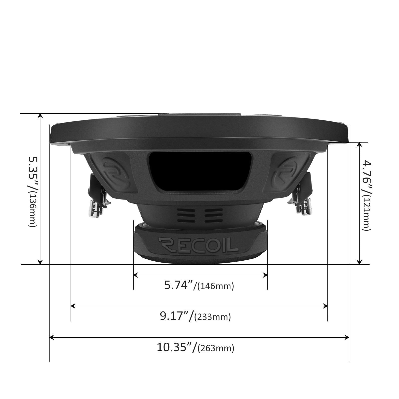 Recoil RW10D4 - 500 Watts 10" Inch 25cm Dual Voice Coil 4-Ohm Car Sub Subwoofer