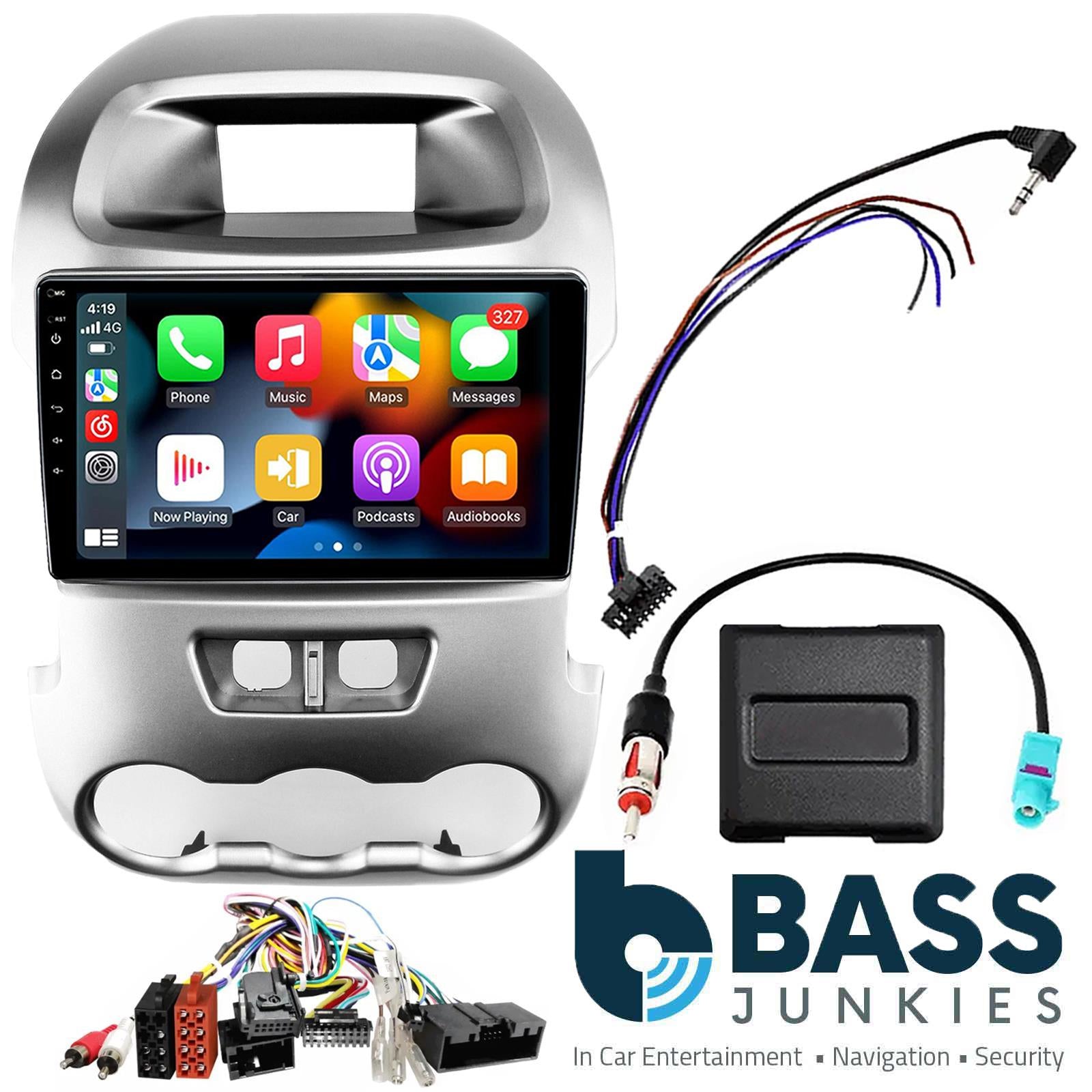 UPGRADED 9" CarPlay Android Car Stereo Silver Fascia Kit For Ford Ranger 2012 Onwards