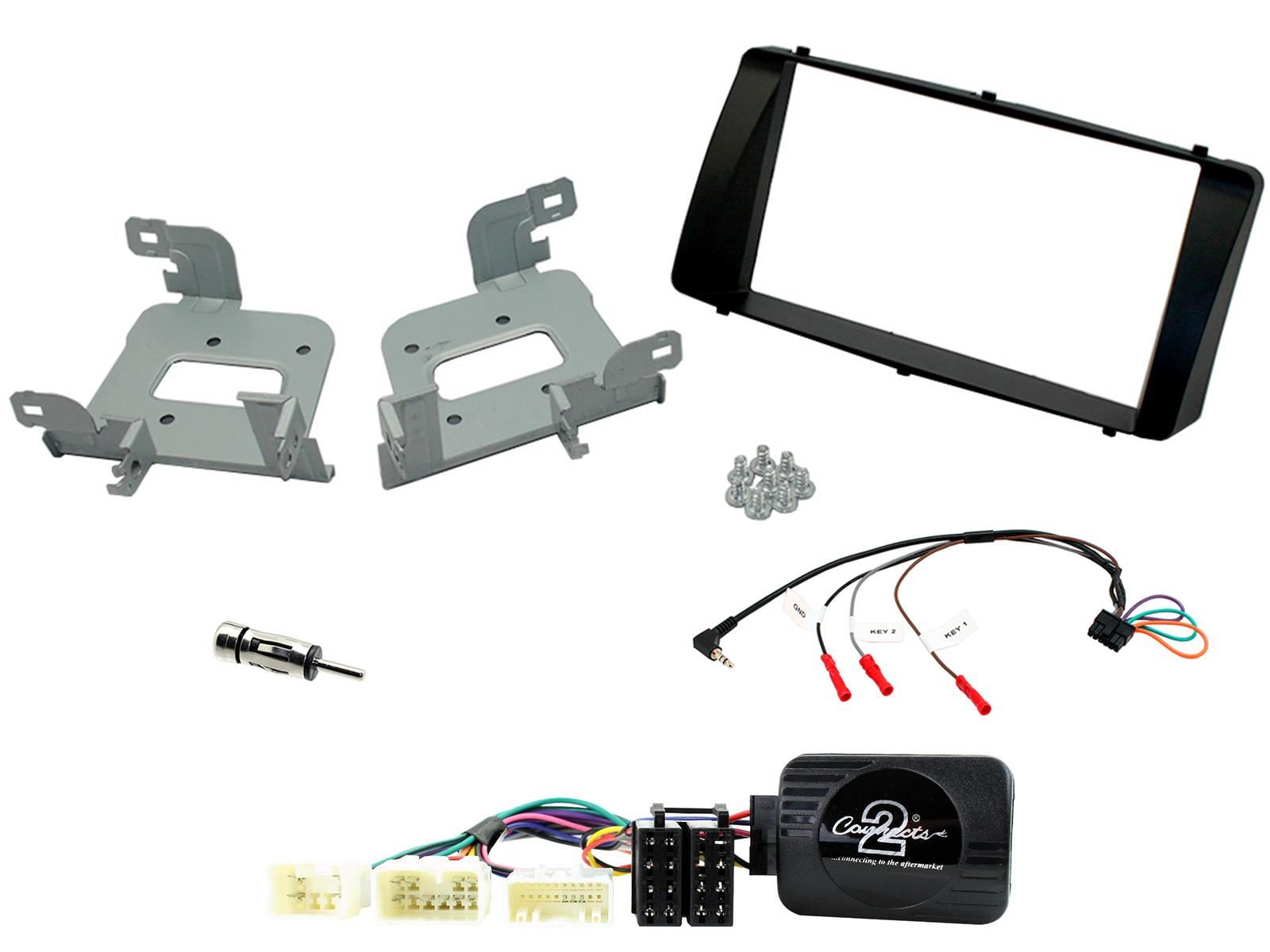 Grundig 6.8" Apple Android Double Din Stereo Fitting Kit + Steering Wheel Stalk Controls to fit Toyota Corolla 2003-08