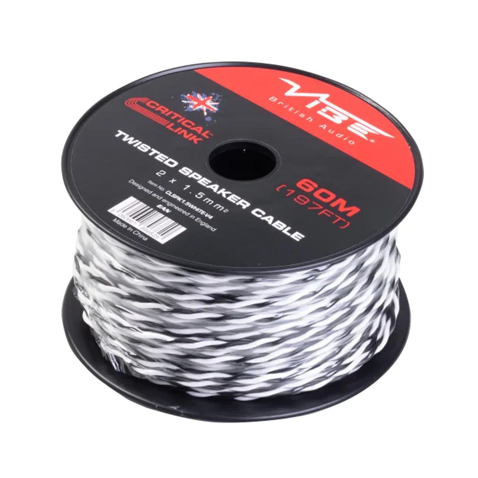 Vibe Critical Link - CLSPK1.5WHITE-V4  60m White Twisted Car Audio Speaker Cable