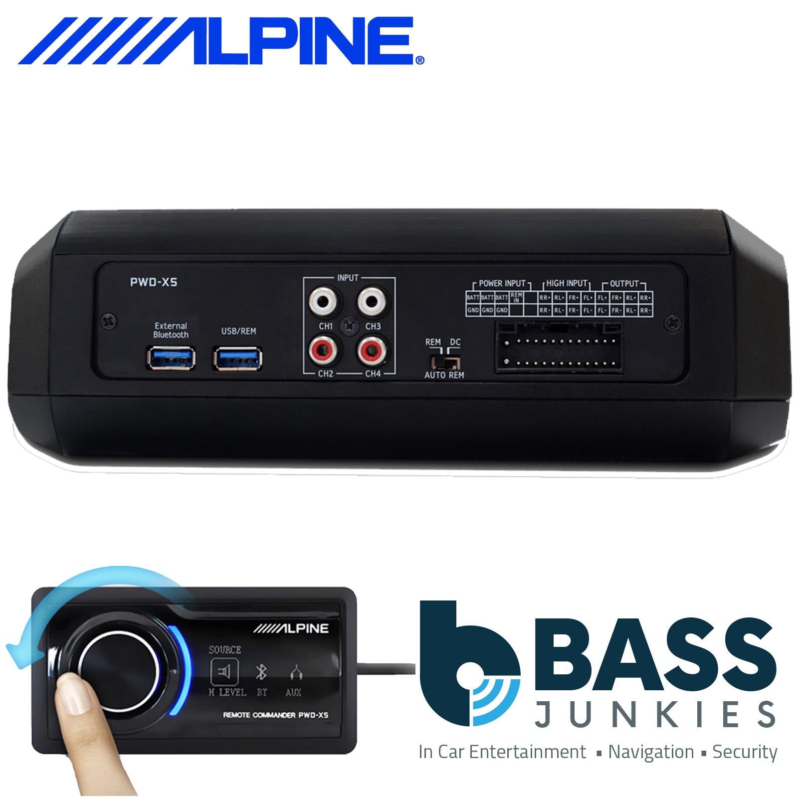Alpine PWD-X5 - 440 Watts 4.1 Channel DSP & Underseat Powered Car Subwoofer