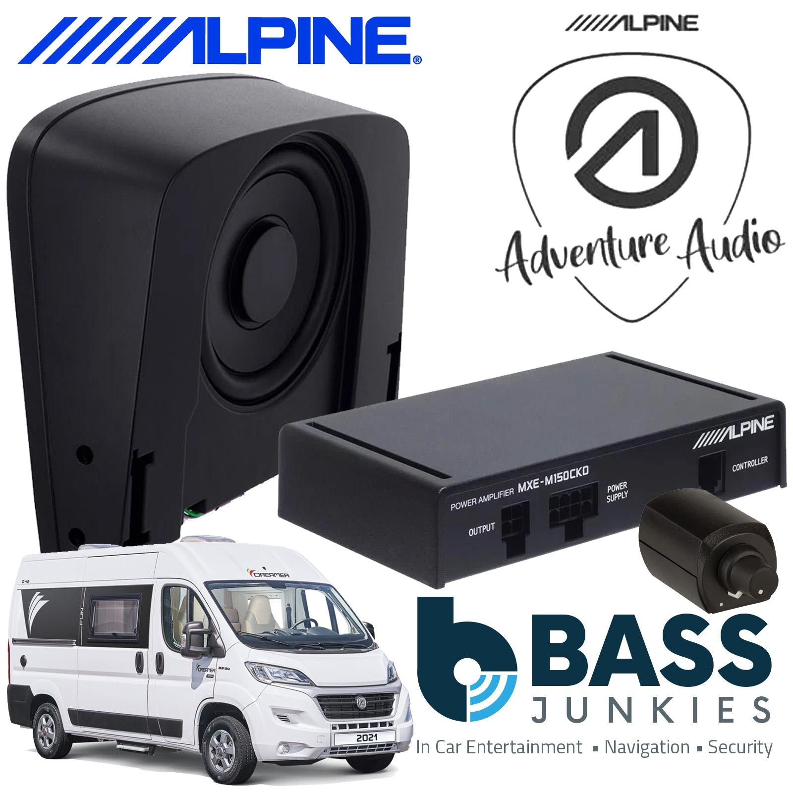 Alpine SWC-D84DU SWA-150KIT - Adventure Sound Car Amplifier & Subwoofer Bass Box for Fiat Ducato 3 (7,8 Models) 2022 On