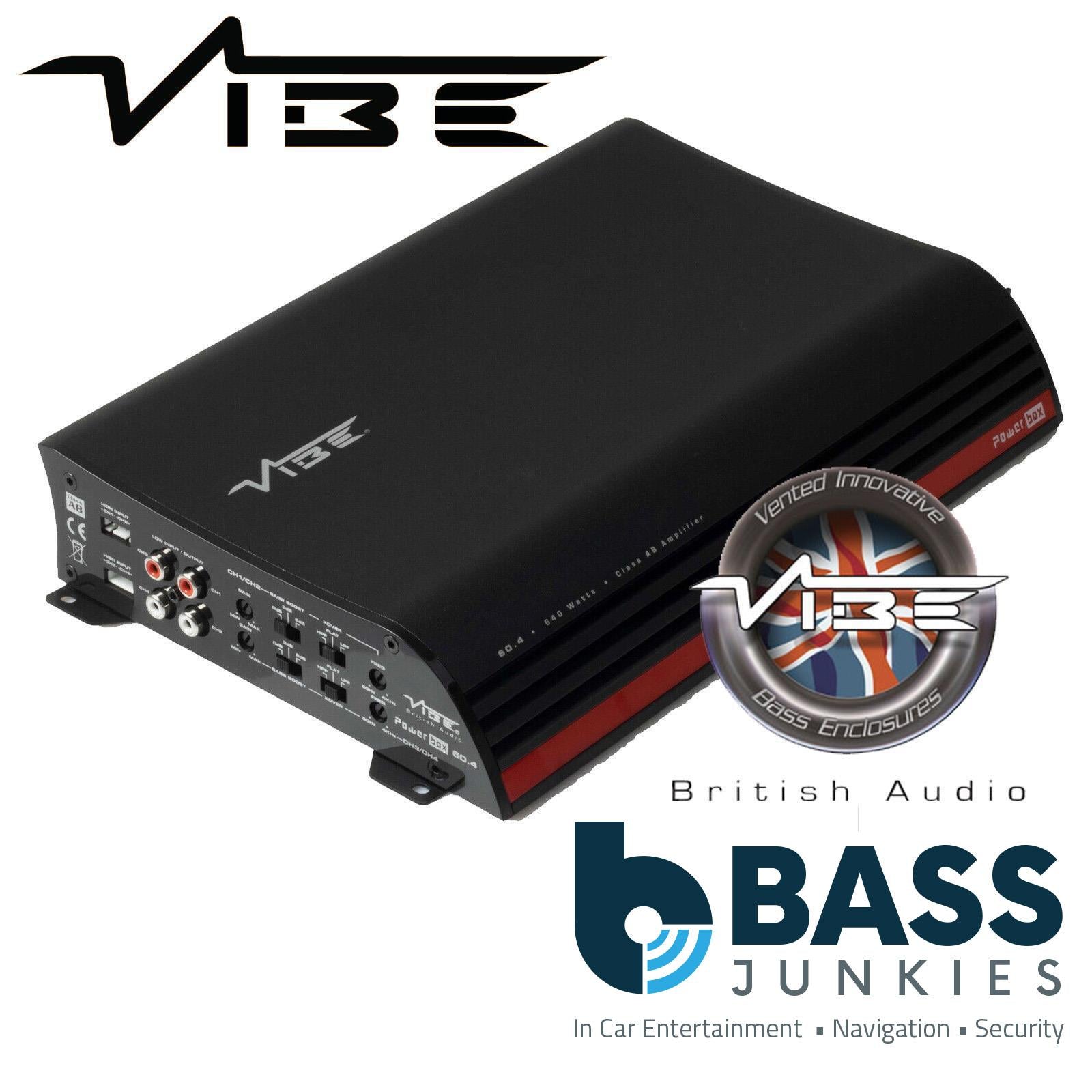 Vibe POWERBOX60.4-V9 Class A/B 4-Channel 640 Watts 2 Ohm Car Van Amp Amplifier