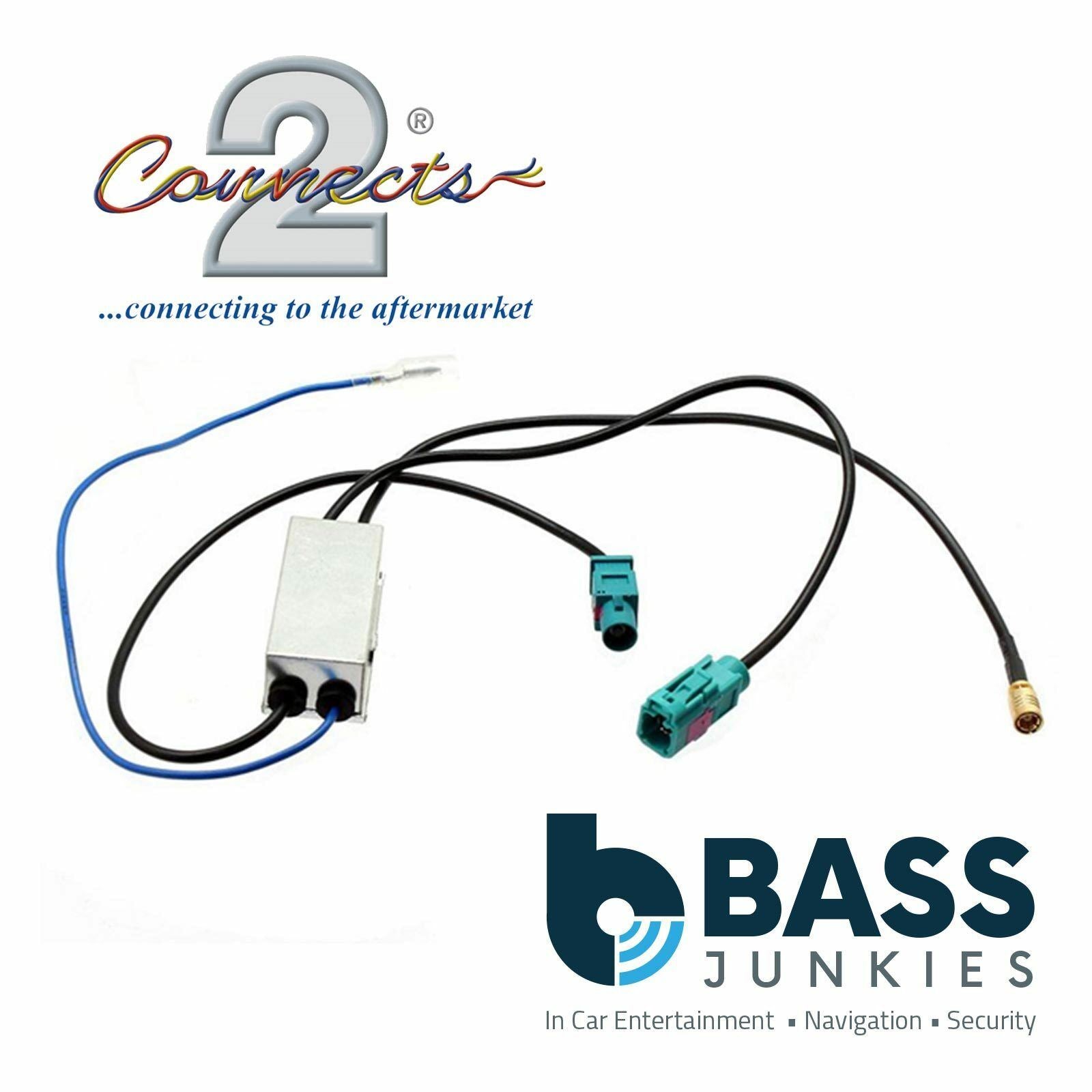 Connects 2 CT27AA134 Car Stereo Radio DAB + Fakra to SMB Aerial Antenna Splitter