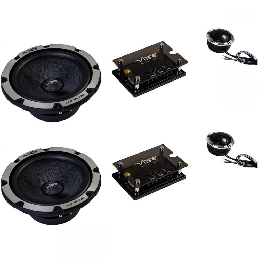 Vibe BLACKDEATH6C-V6 840 Watts a Pair 6.5" 2 Way Component Kit Door Car Speakers
