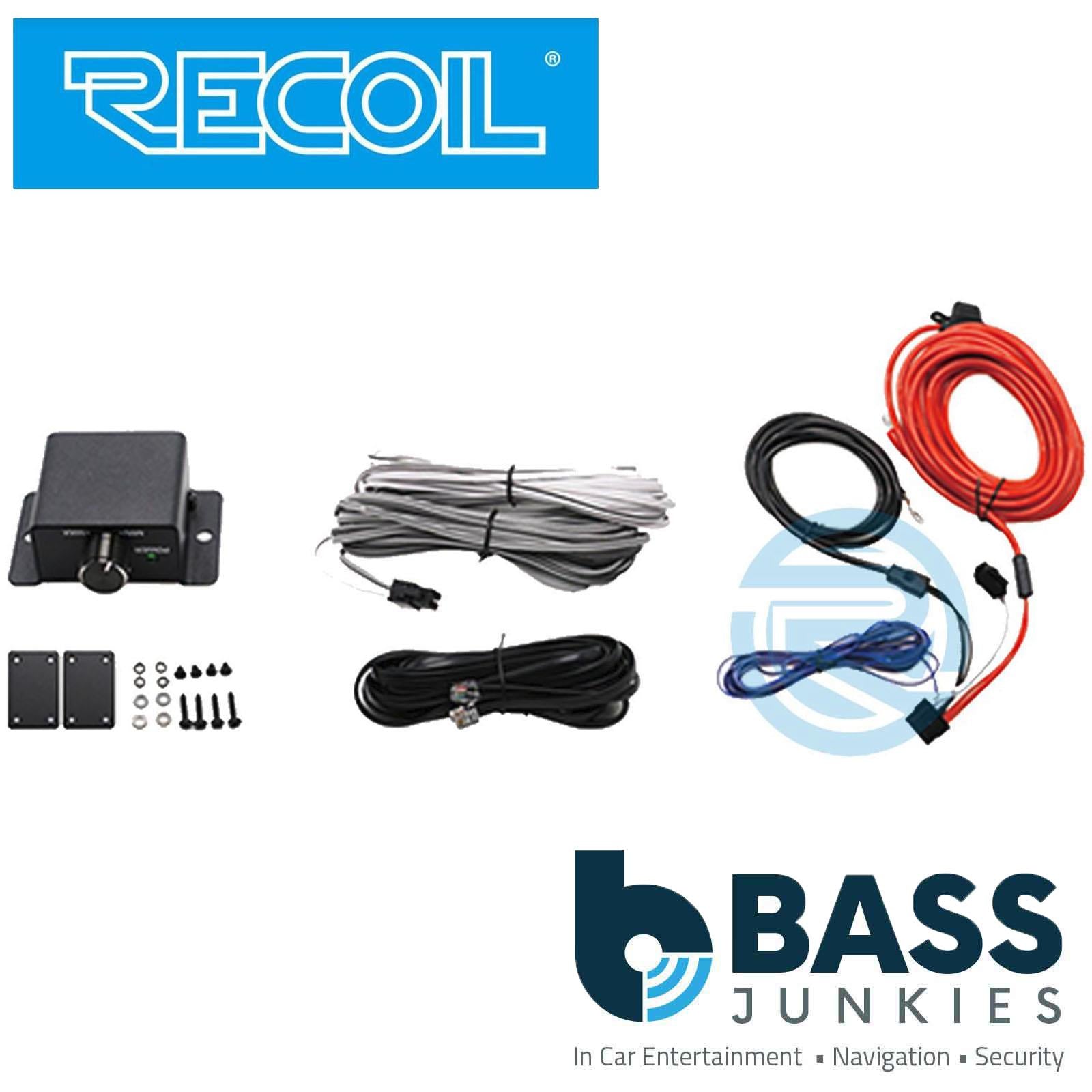 Recoil SL1708 400 Watts 8" 20cm Car Under Seat Amplified Subwoofer & Wiring Kit