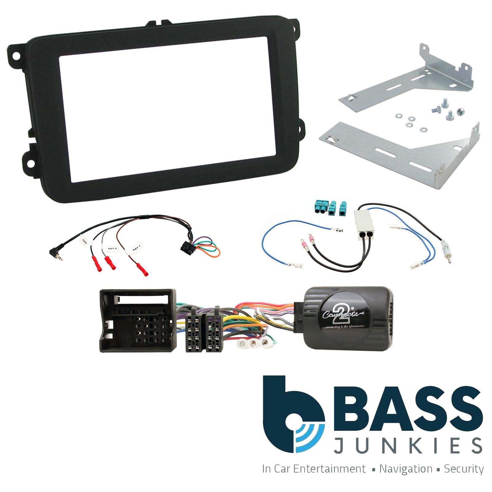 Double Din Stereo Fitting Kit + Steering Controls to fit VW Passat 2005-15