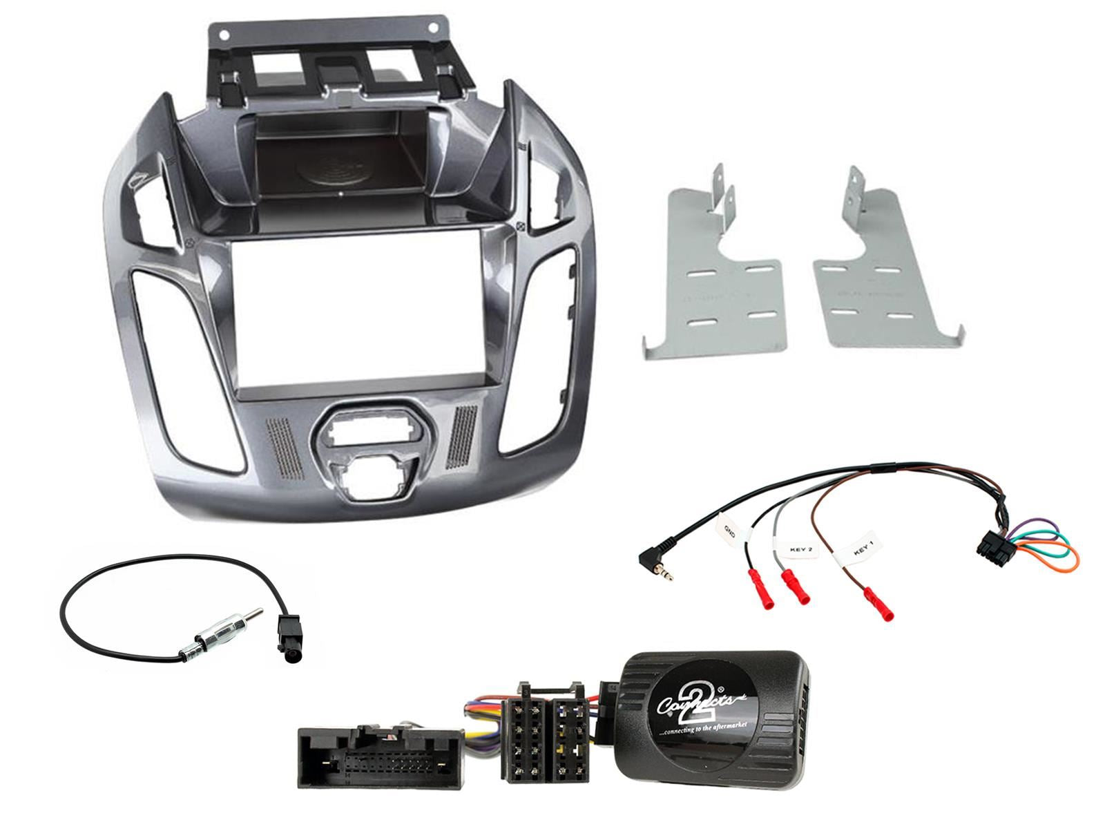 SONY DAB+ Apple | Android Double Din Stereo Fitting Kit + Steering Wheel Stalk Controls to fit Ford Transit-Connect 13-21