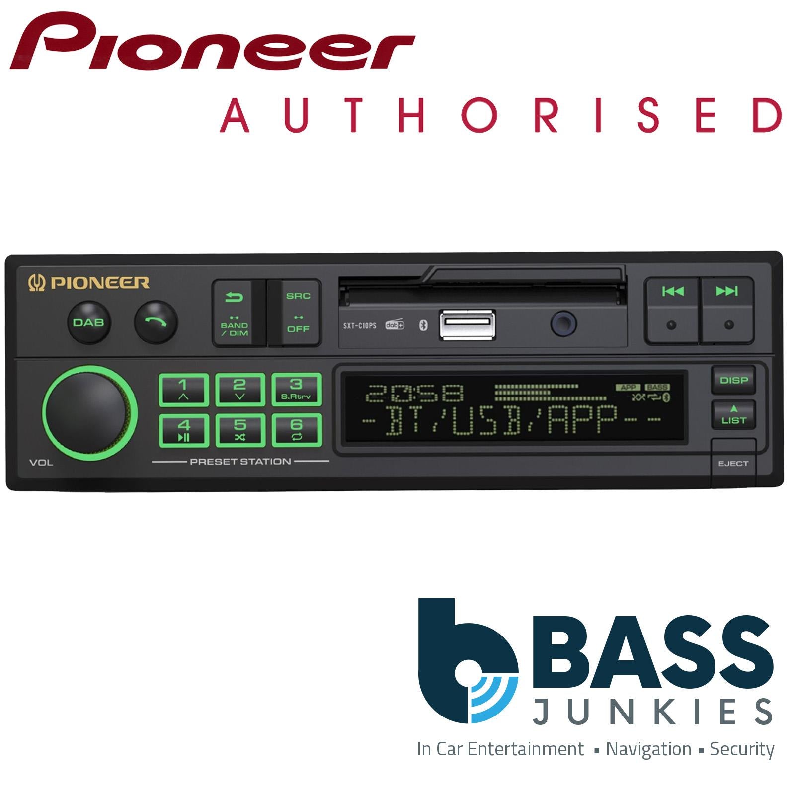 Pioneer SXT-C10PS - Retro Cassette Tape Style Bluetooth DAB+ Radio USB AUX Car Stereo