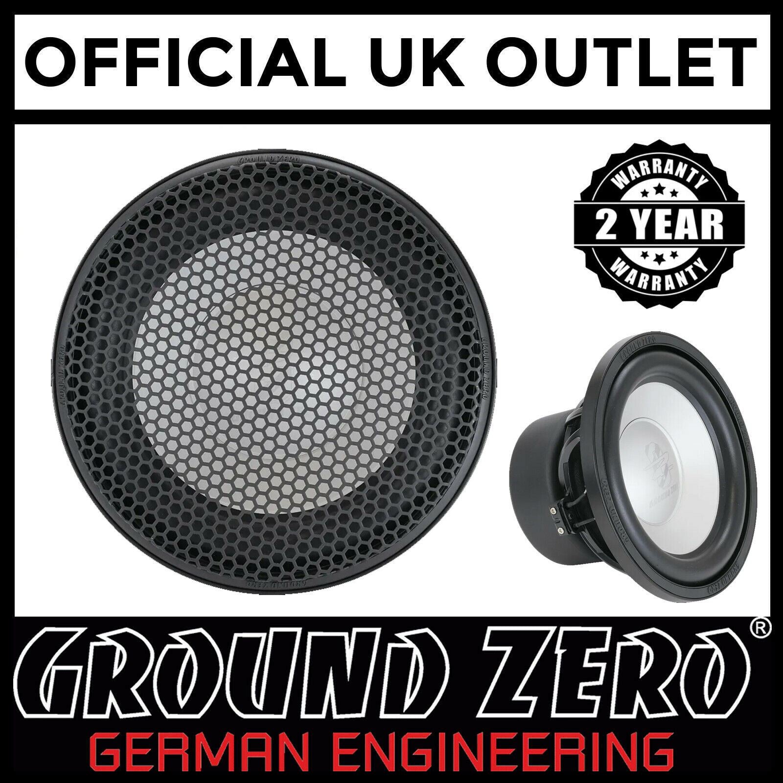 Ground Zero Plutonium GZPW10SQ- 25CM 10" 700 Watts SPL Car Competition Subwoofer