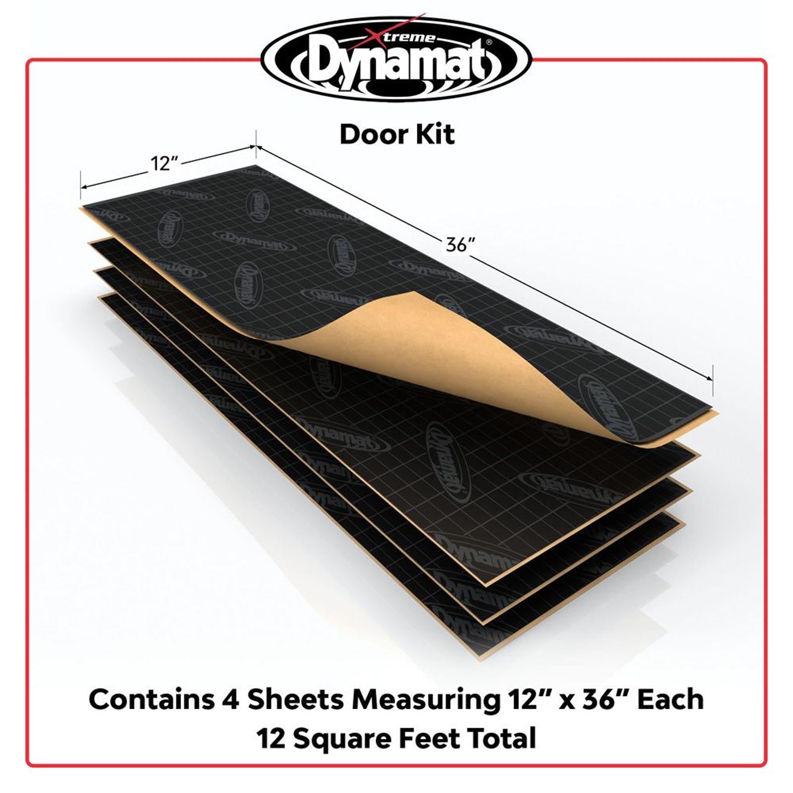 Dynamat DYN10435 - Xtreme Door Kit 12 SqFt 12" x 36" x 4 Sheets Car Sound Deadening Mat