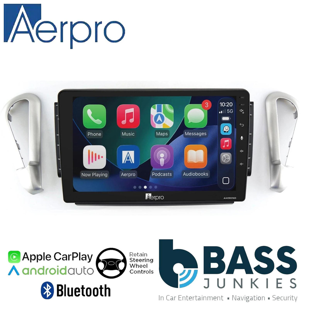 Aerpro 9" DAB CarPlay Android Car Stereo Fitting Kit For Peugeot 08-14 Onwards