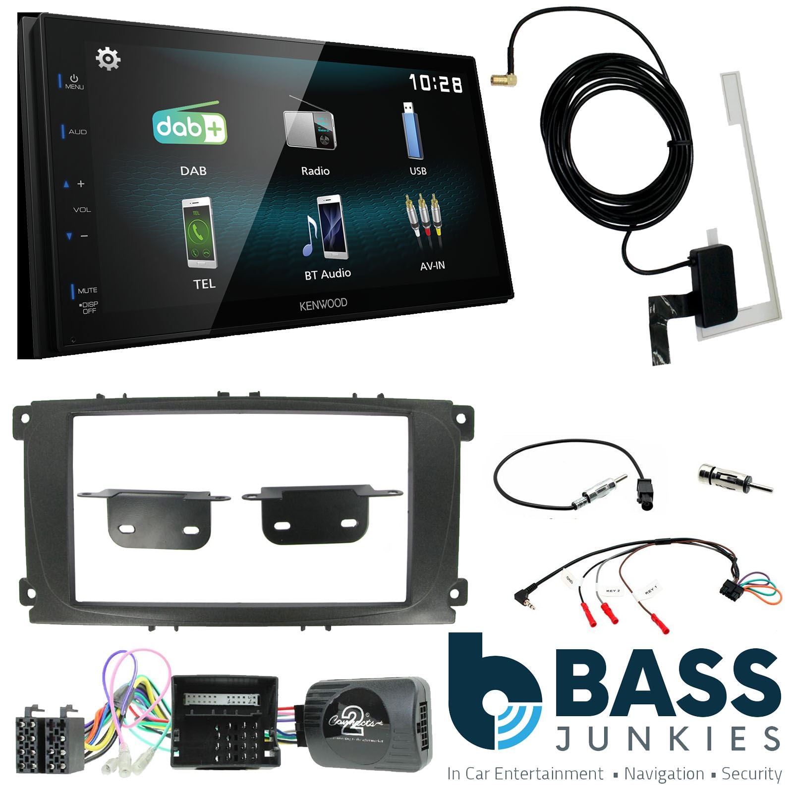 Kenwood DMX-125DAB + CTK Fitting Kit fits Ford Focus 2007-2011