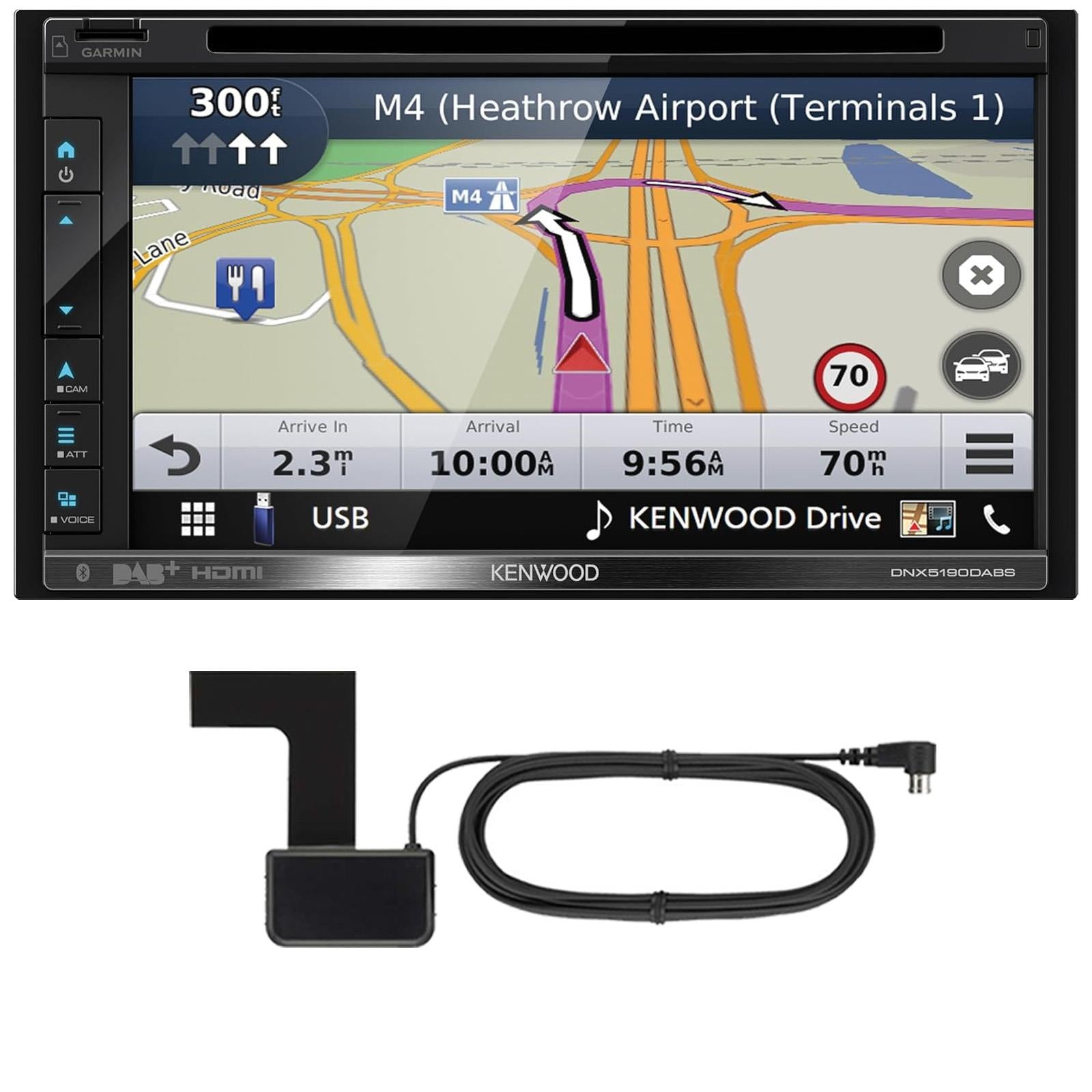Kenwood DNX5190DABS - 6.8” DAB CD/DVD Navigation Bluetooth Car Stereo Aerial