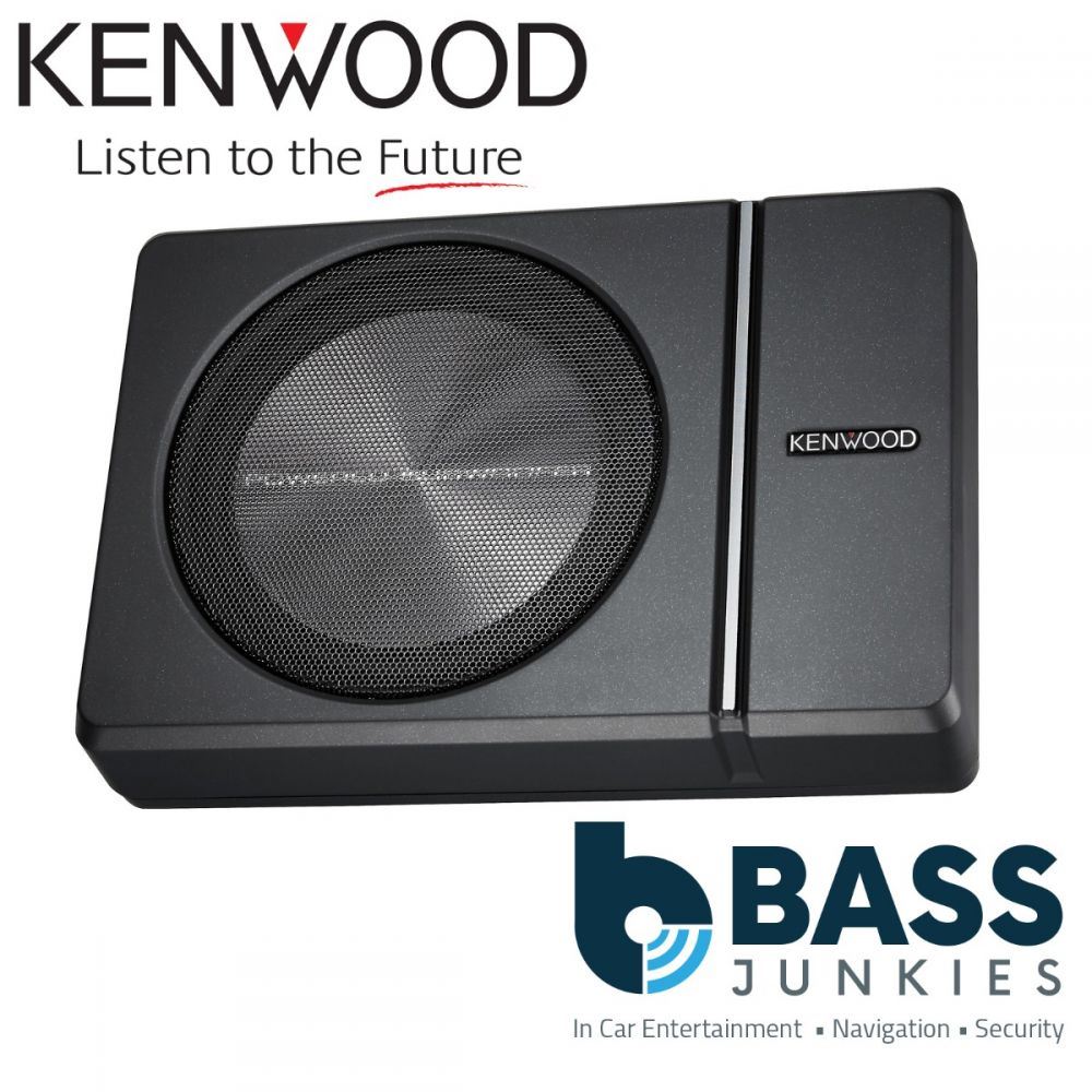 Kenwood KSC-PSW8 - 250 Watts Compact Active Amplified Under Seat Powered Car Subwoofer Sub
