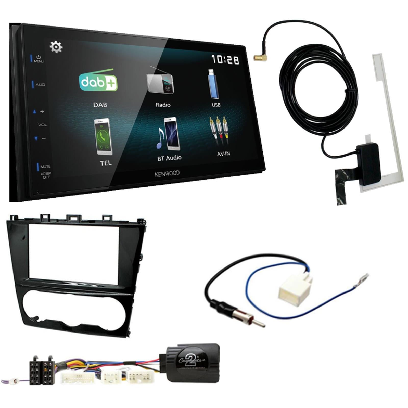 Kenwood DMX-125DAB + Connects2 Double Din + Steering Wheel Controls fits Subaru Forester 2013-18|Impreza 2011-16|XV 2013-18