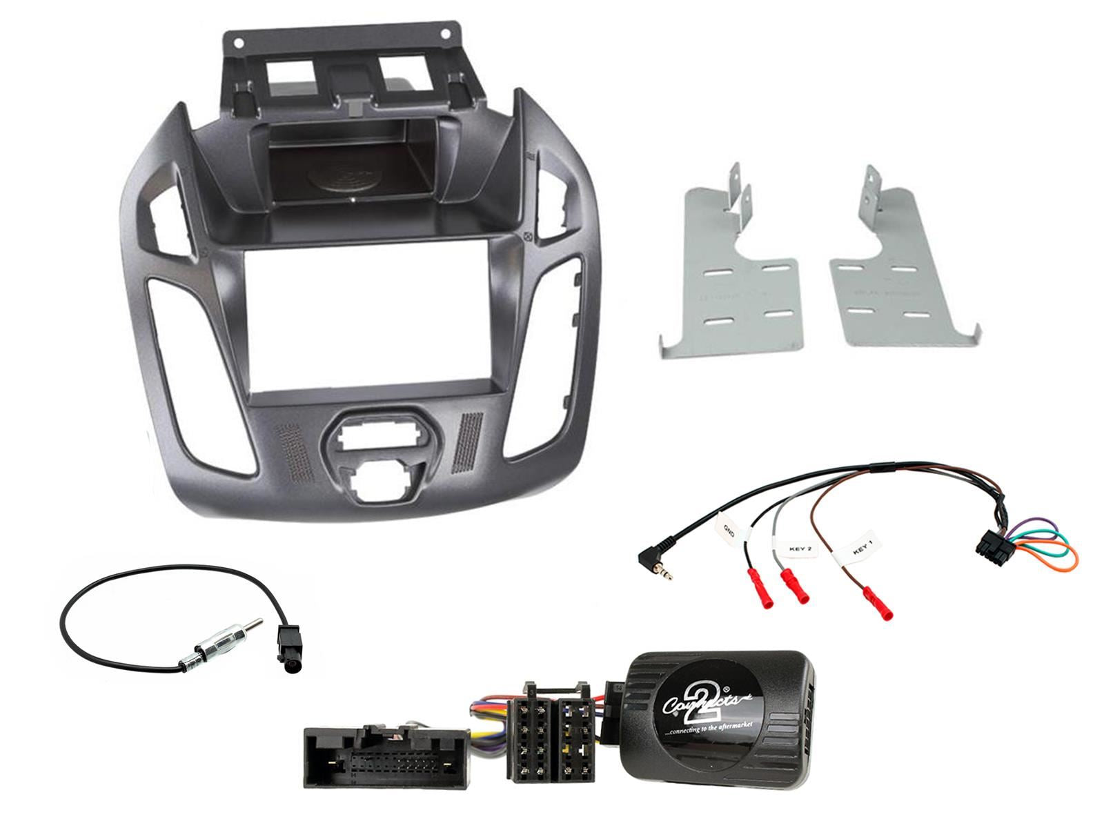 SONY DAB+ Apple | Android Double Din Stereo Fitting Kit + Steering Wheel Stalk Controls to fit Ford Transit-Connect 13-21