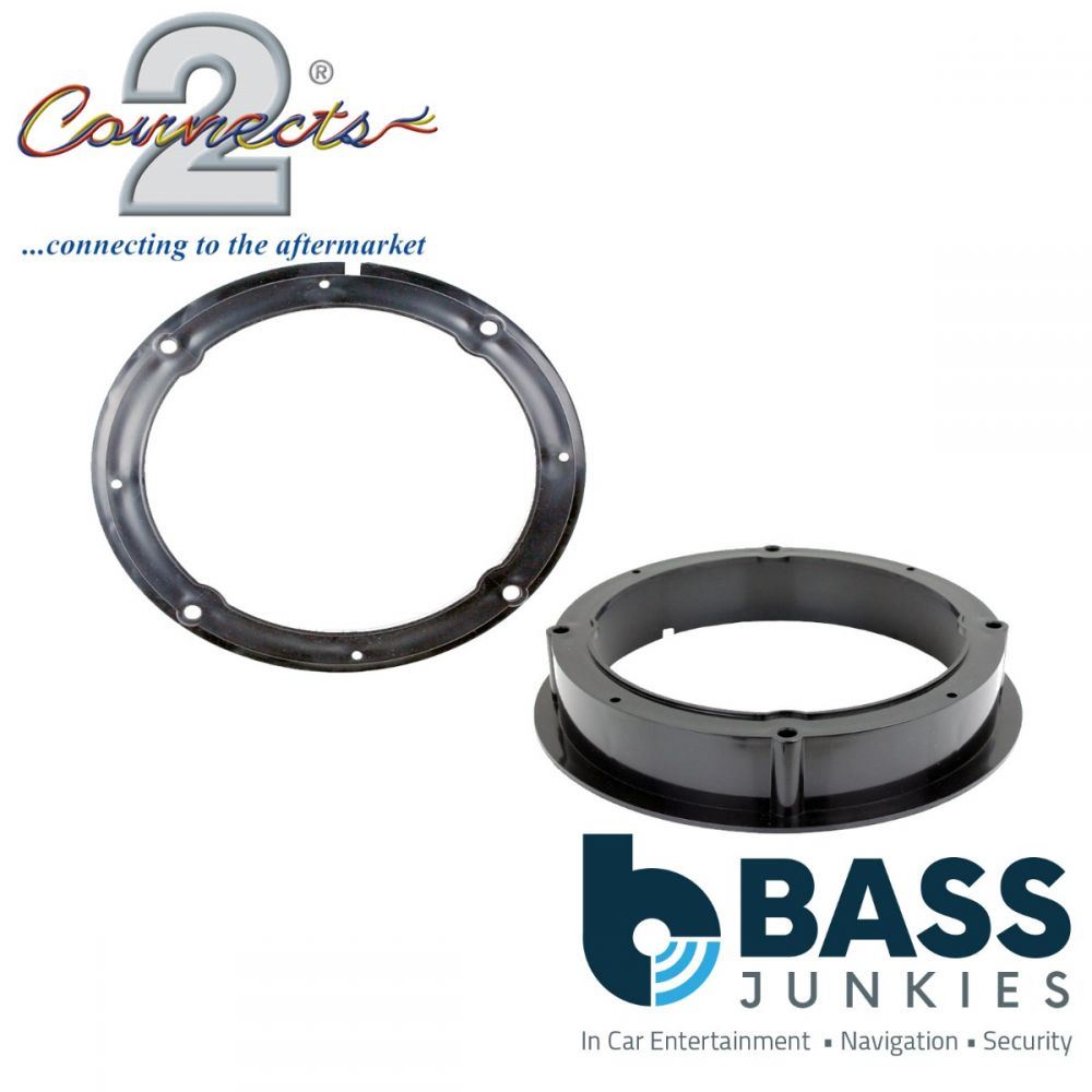 Connects2 CT25VW01 - Volkswagen Passat Golf Beetle Bora Polo Audi A2 Seat Leon Taledo Fabia 165mm 6.5" Car Front or Rear Speaker Adapter Brackets