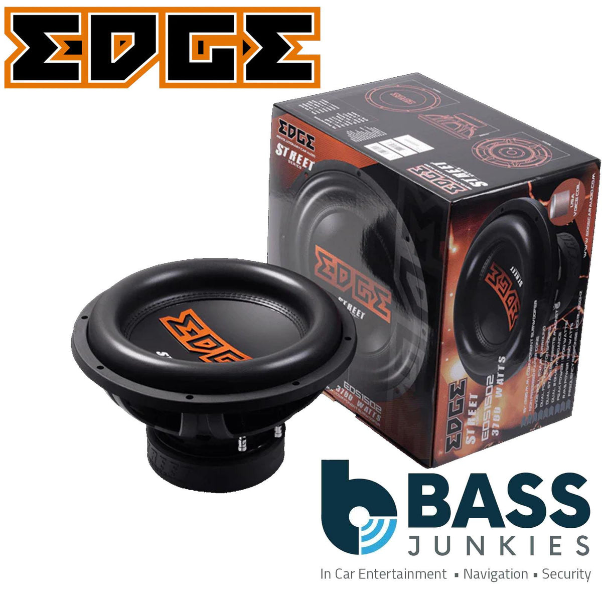 EDGE Street Series EDS15D2-E3 - 15 inch 3700 Watts Bass Car Audio Subwoofer