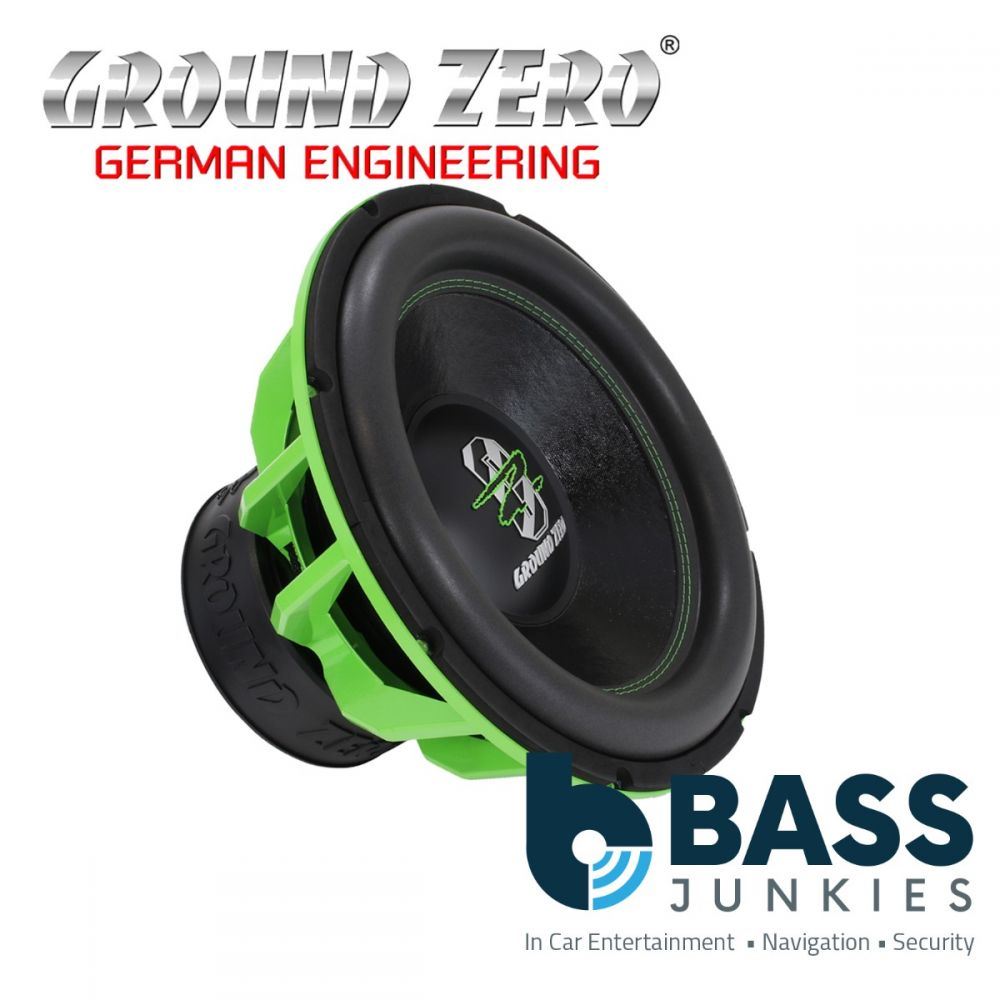 Ground Zero GZHW 38SPL GREEN - 15" Inch 38cm Dual 1-Ohm Green SPL 3500 Watts Car Sub Subwoofer