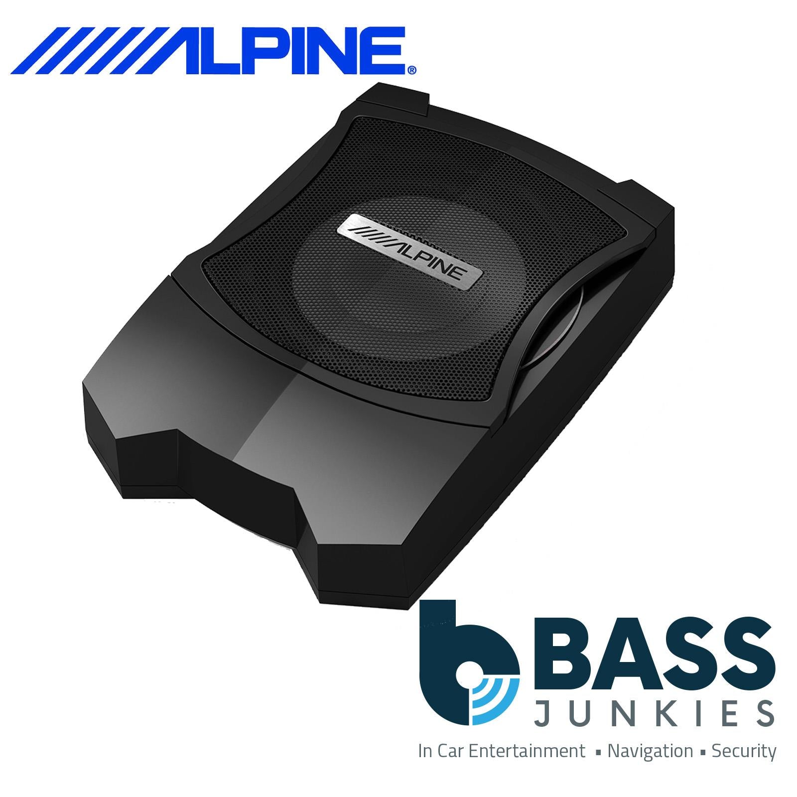 Alpine PWE-V80 - 20cm 8" 150 Watts Powered Car Sub Subwoofer Underseat Bass Box & Wired Remote