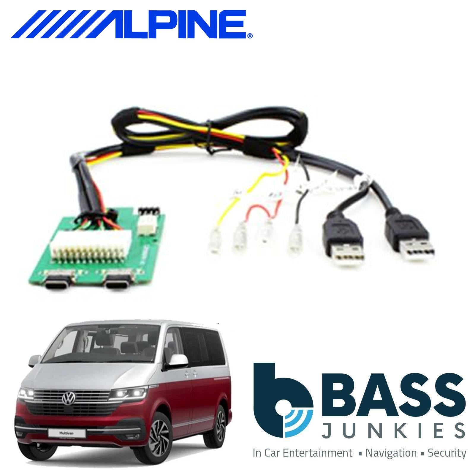 VW Transporter T6.1 2019 USB-C Retention Interface Works With Alpine KIT-F9VW-T61 Kit