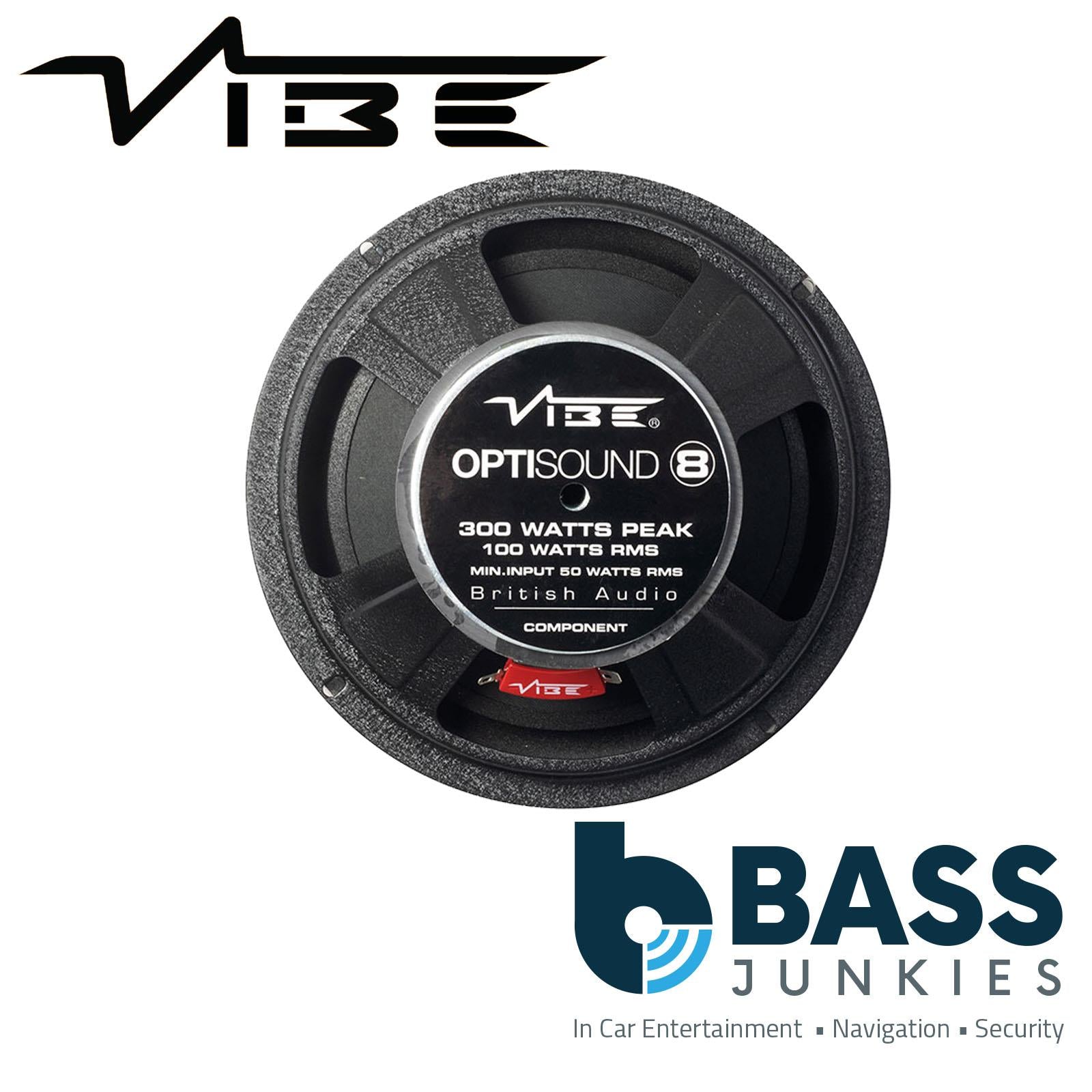 VIBE OPTI8-V9 - 600 Watts 8" Inch 20cm 4 Ohm Midrange Car Door Speakers Pair