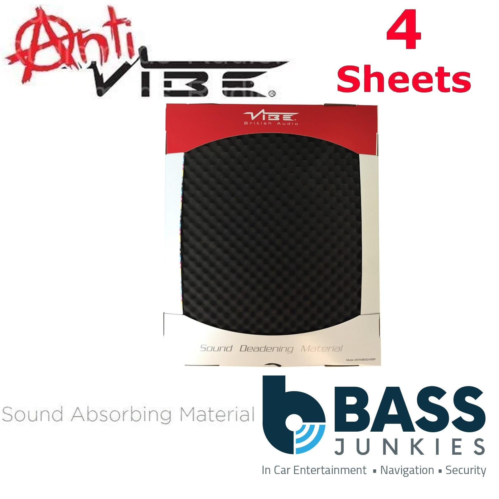 Vibe ANTIVIBESD-V6BP - 20 mm Thick 500mm x 600mm 4 Sheets Sound Deadening Acoustic Absorber Foam Material