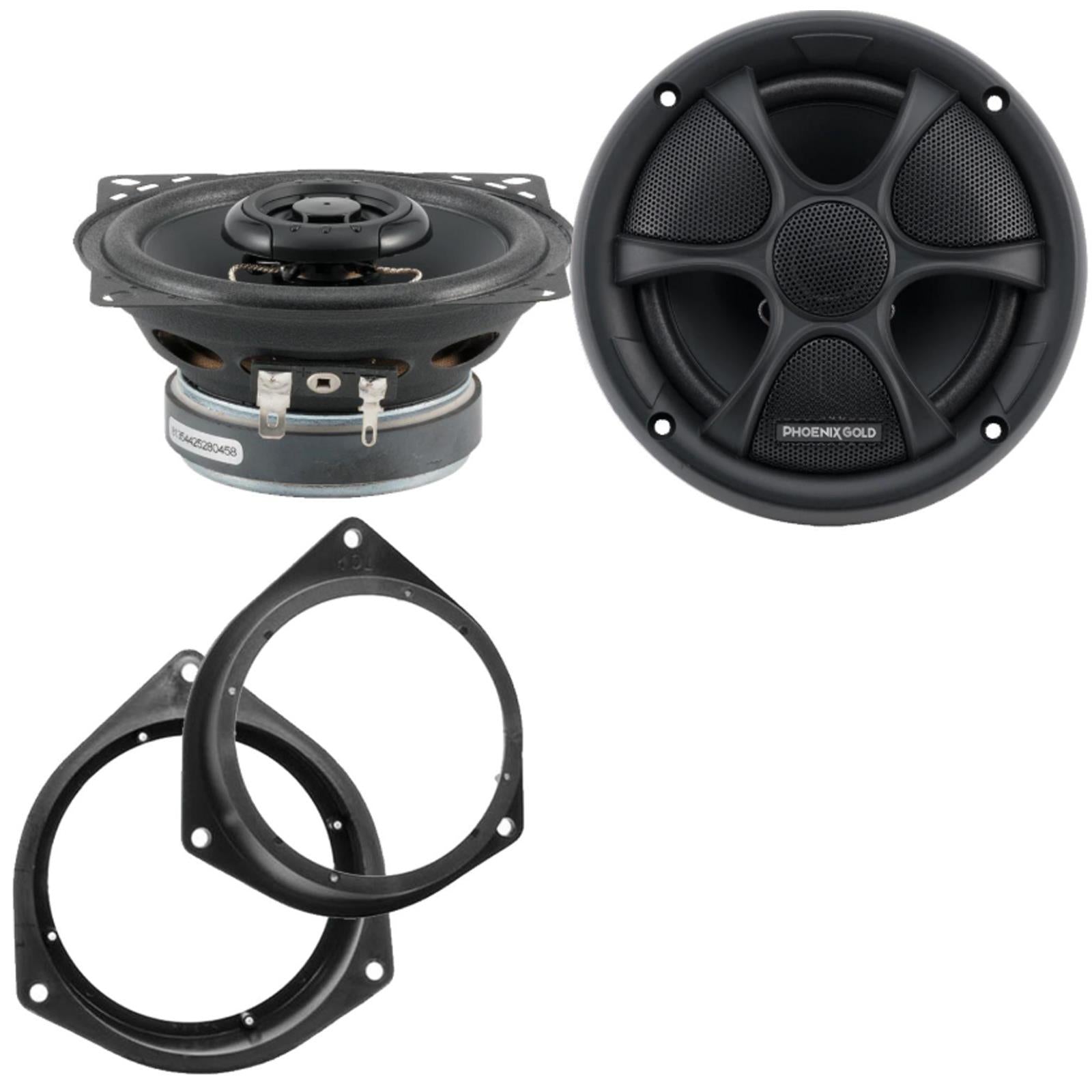 Phoenix Gold RX4CX 160W Coaixal Speakers Supplied with Brackets for Universal 10cm spacer rings  [<]