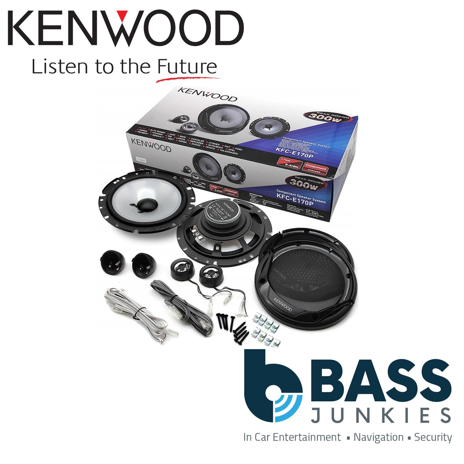 Kenwood KFC-E170P - 17 cm 6.5" 300 Watts 2 Way Component Car Van Door Speakers