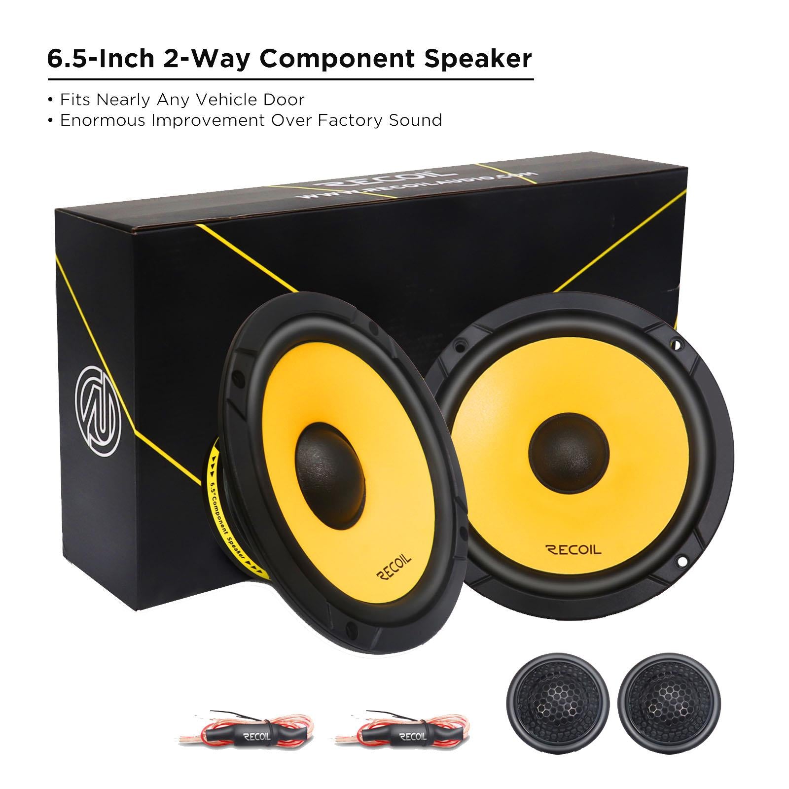 Recoil RLM65 - 6.5" 17cm 160 Watts Component Kit Car Door Speakers & Tweeters