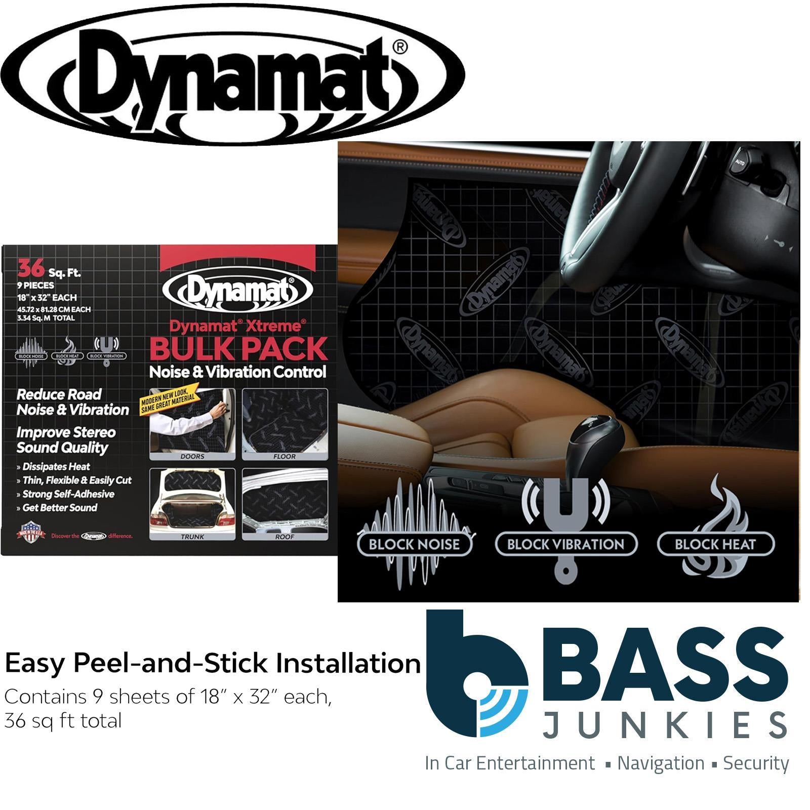 Dynamat 10455 18" x 32" x 0.067" Thick Self-Adhesive Sound Deadener with Xtreme Bulk Pack, (Set of 9) Automobile Vehicle