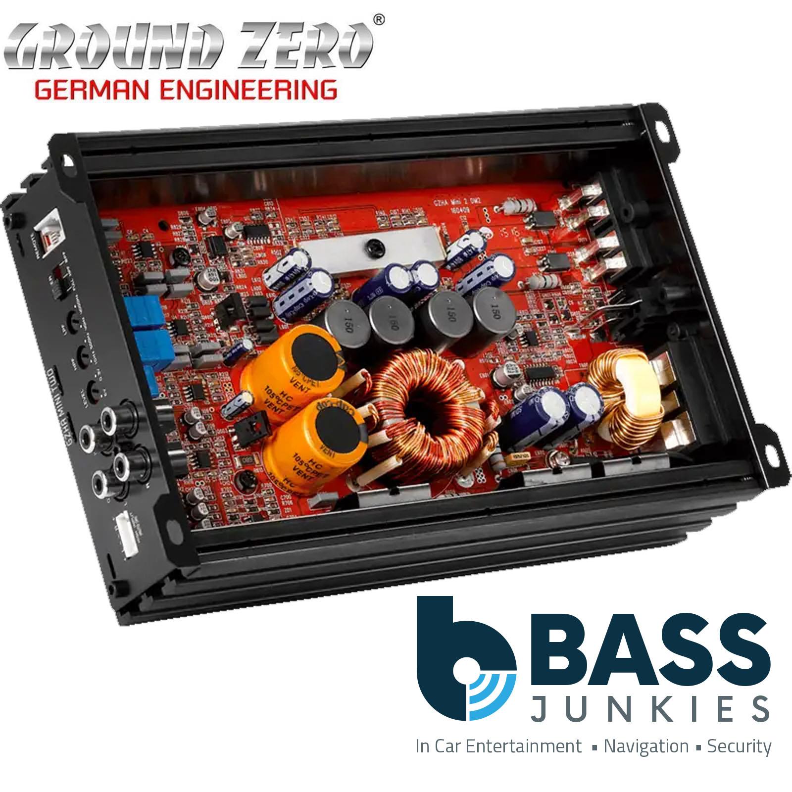 Ground Zero GZHA MINI TWO - Class D Mini 2-Channel 550 Watts 2-Ohm Stable Compact Car Amplifier