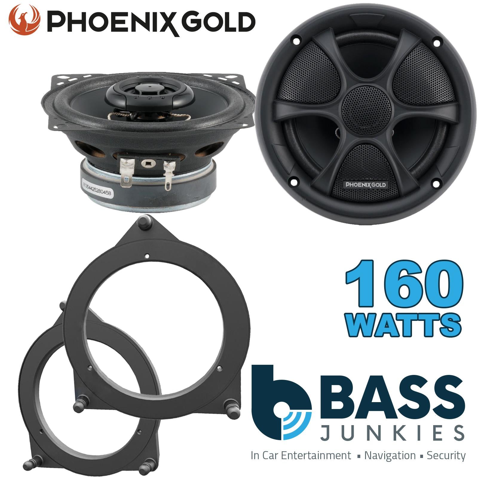 Phoenix Gold RX4CX 100mm/10cm/4" 2-Way Coaxial Car speakers (Per Pair Max 160|80 watts RMS) Fits Renault Twingo 1993-00