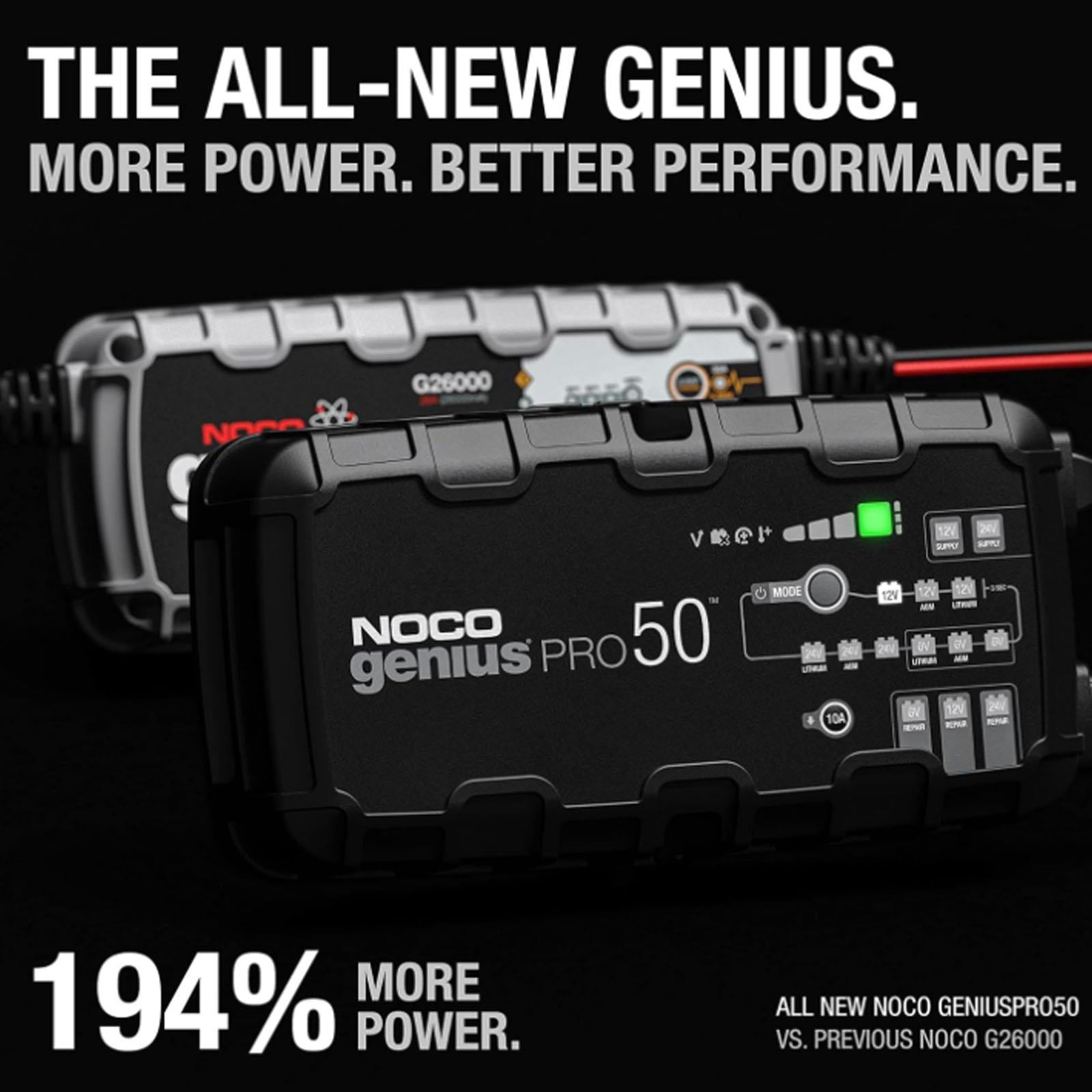 NOCO GENIUSPRO50 - 6V 12V 24V 50A Smart Battery Charger Lithium AGM Gel EFB