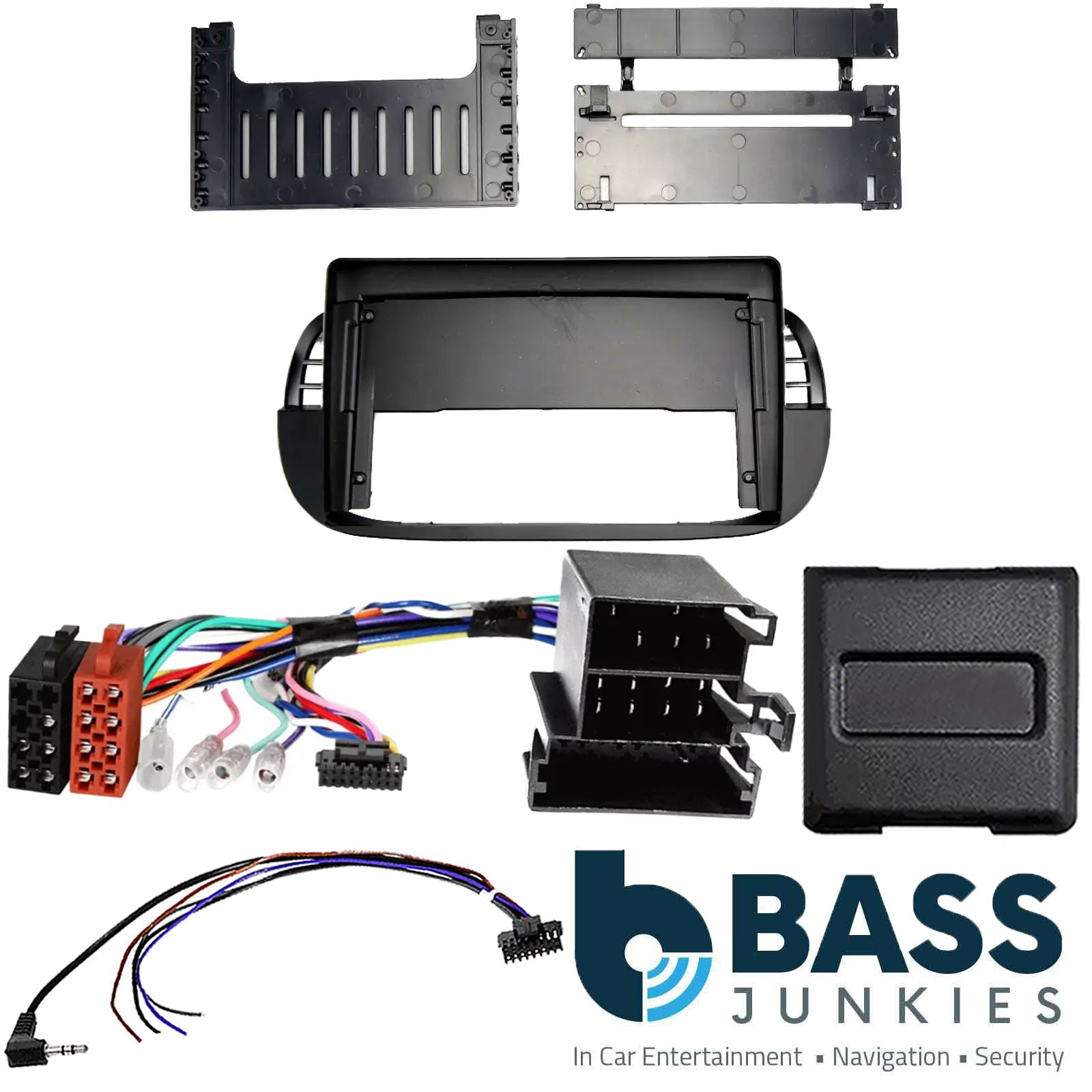 For Fiat 500 2007 - 2015 Black Fascia Panel Interface for 9" Android Car Radios