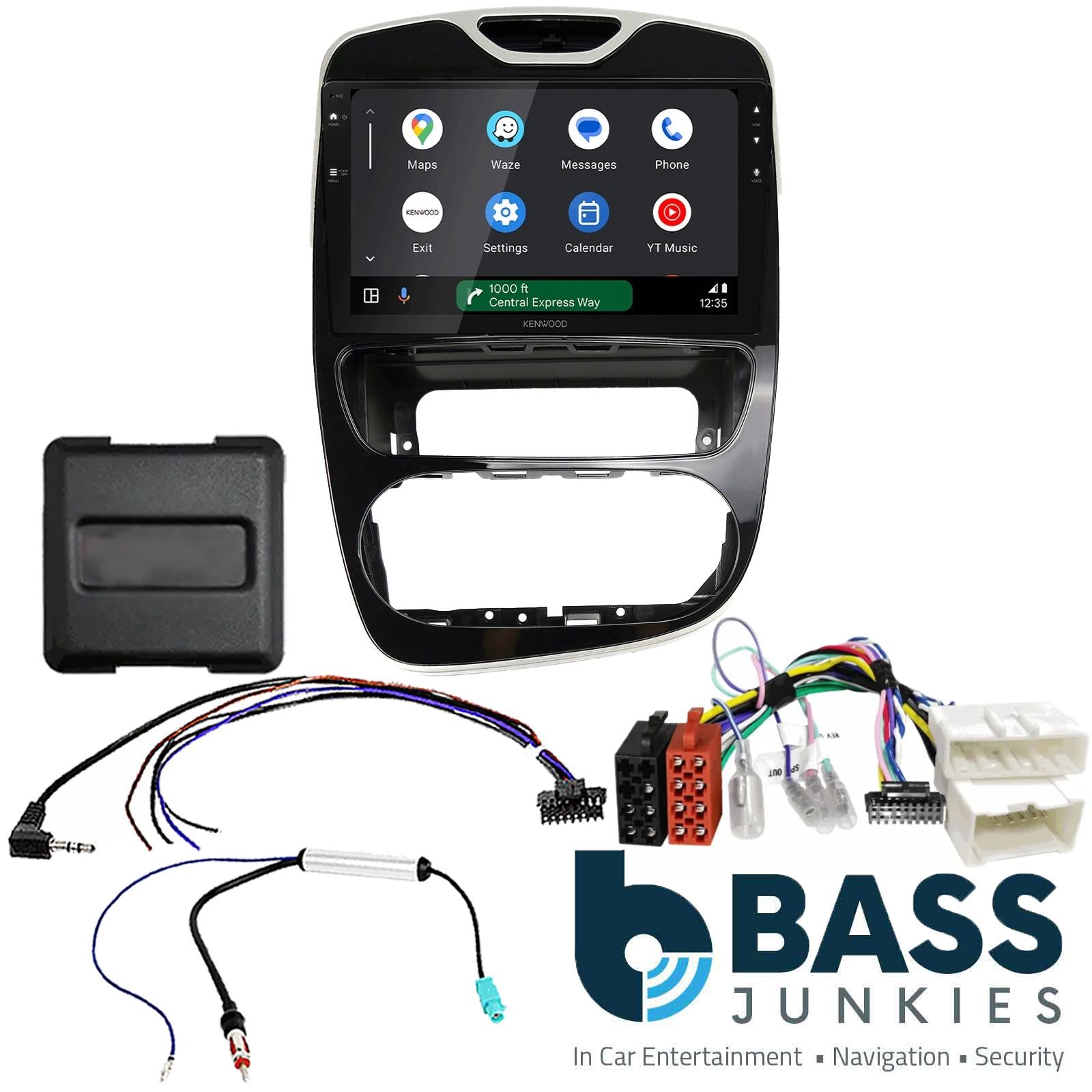 Kenwood 9" CarPlay Android Car Stereo Fitting Kit For Renault Clio Black 2017 On