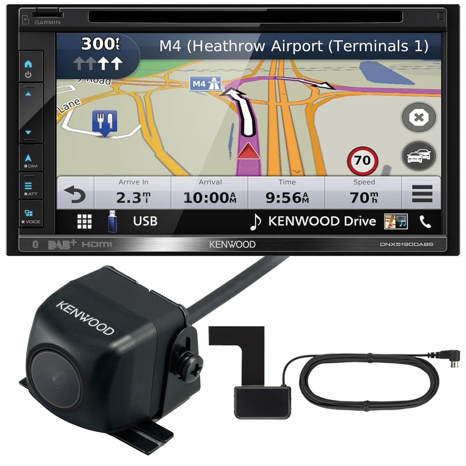 Kenwood DNX5190DABS - 6.8” DAB CD MP3 DVD USB Navigation Bluetooth Car Stereo & Reverse Camera