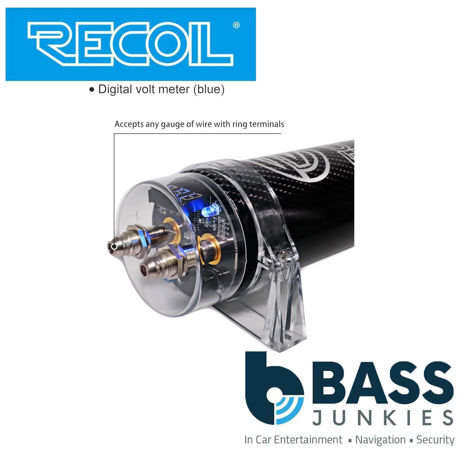Recoil R1D - 1 Farad 1000 Watt Car Amp Amplifier Digital Power Cap Capacitor
