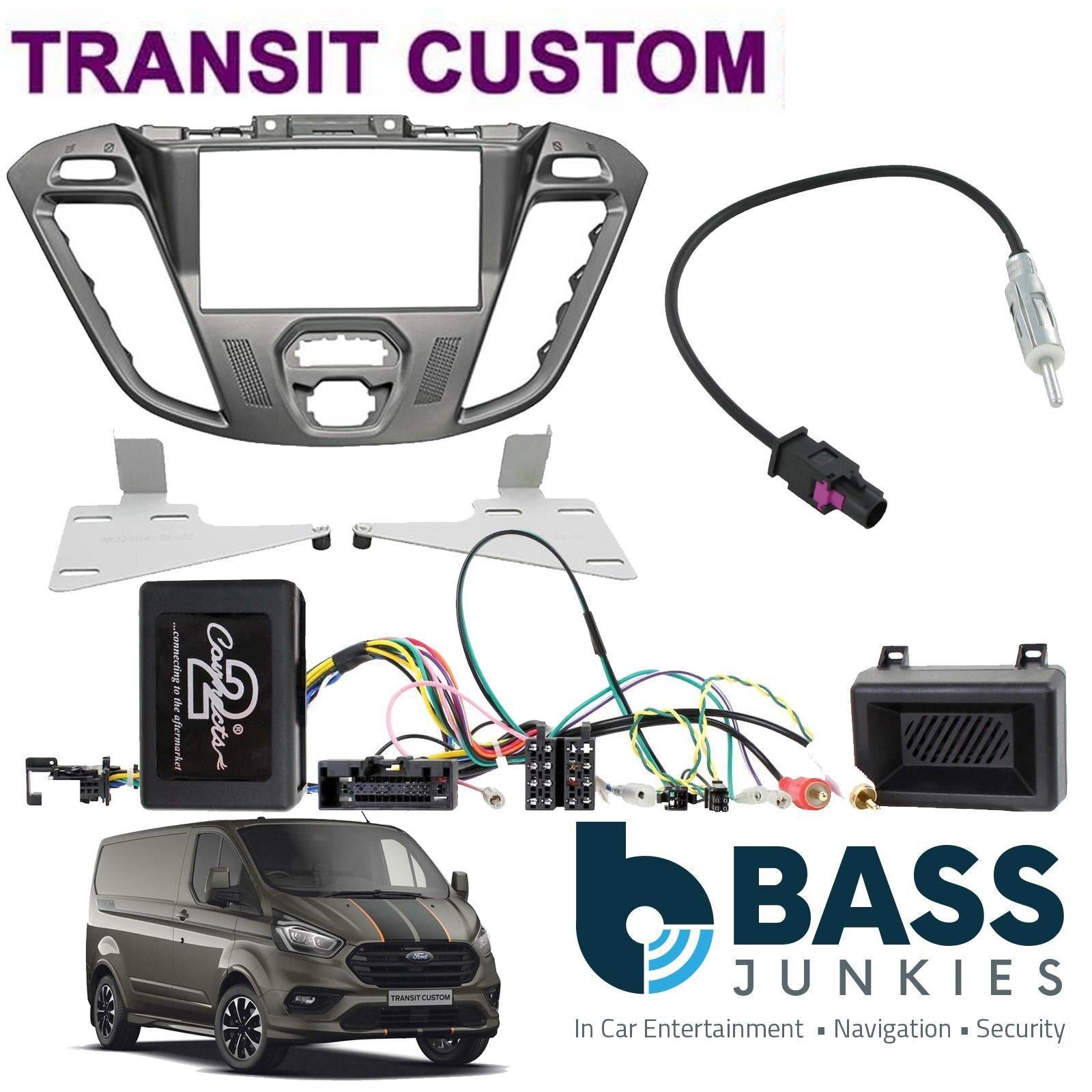 Ford Transit Custom 2012 Blue Display Stereo Pegasus Fascia Steering Wheel Kit