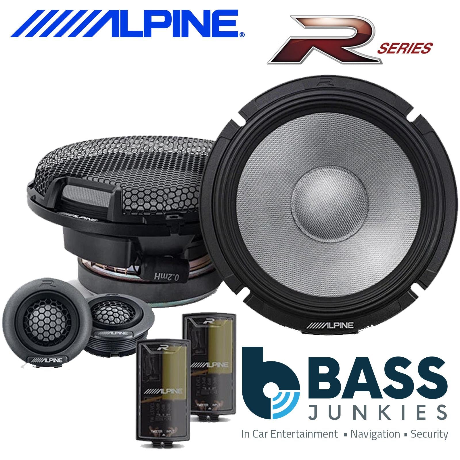 Alpine R2-S65C - 16.5cm 6.5" 2-Way 600 Watts Component Kit Car Door Speakers