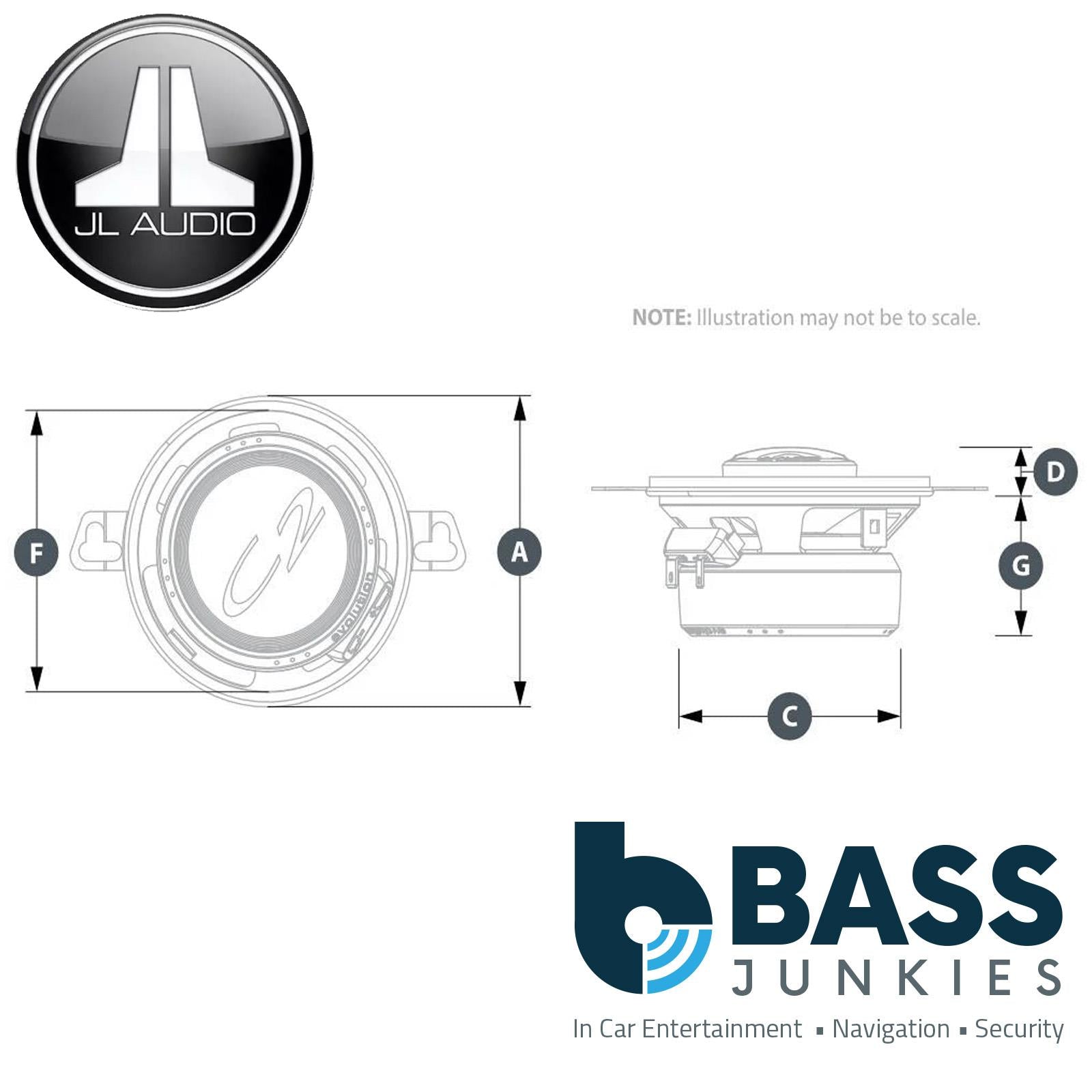 JL Audio C2-350X - 3.5" 8.7cm 100 Watts a Pair 2 Way Coaxial Dash Car Speakers