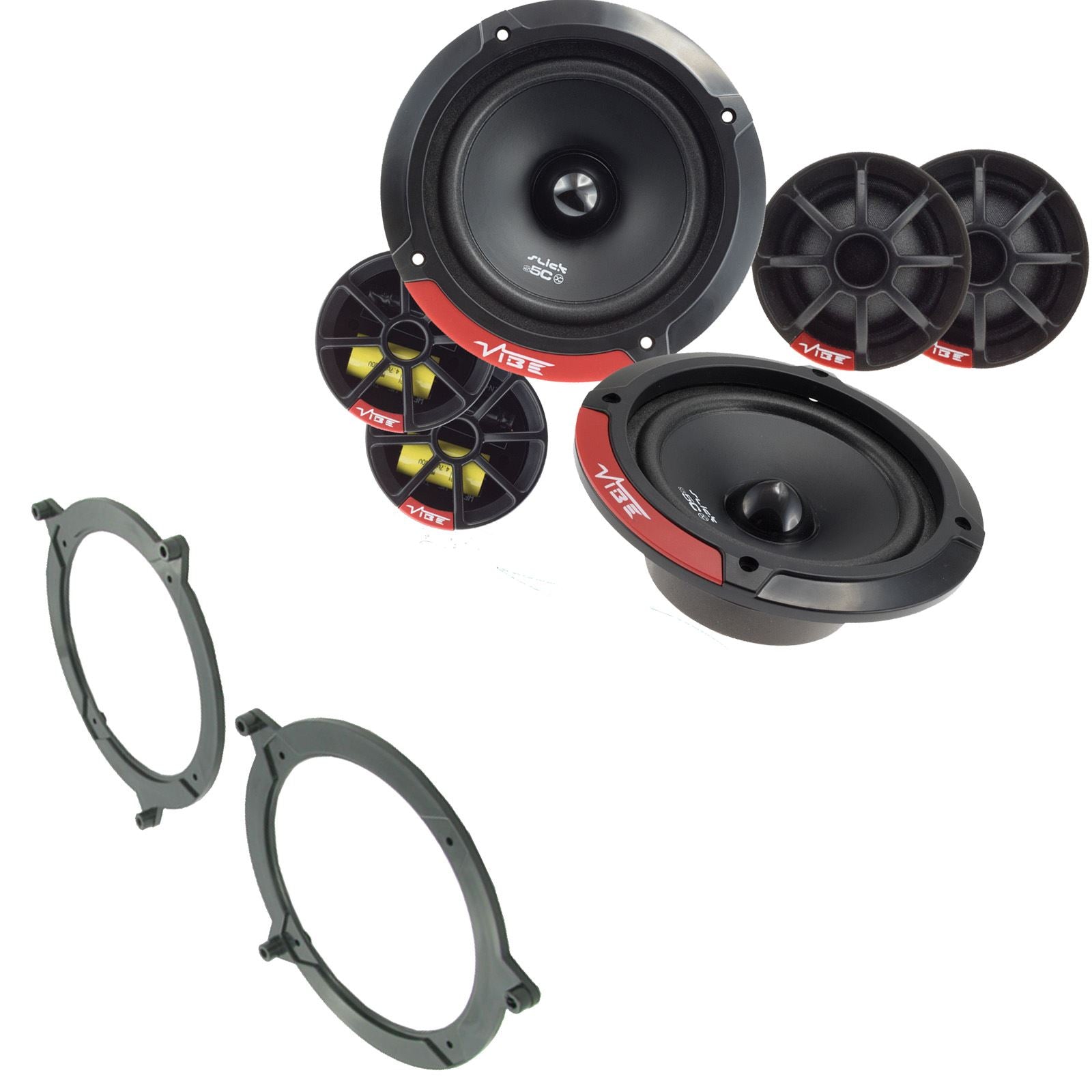 Vibe SLICK5C-V7 2-Way 130mm/13cm/5.25" Component Speakers (Per Pair 480 Watts) Fits BMW 3-Series 1999-05