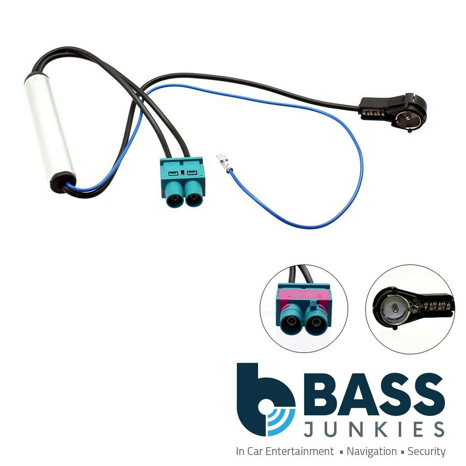 Connects2 CT27AA86 Double Fakra - ISO Car Stereo Antenna Adapter Aerial Lead